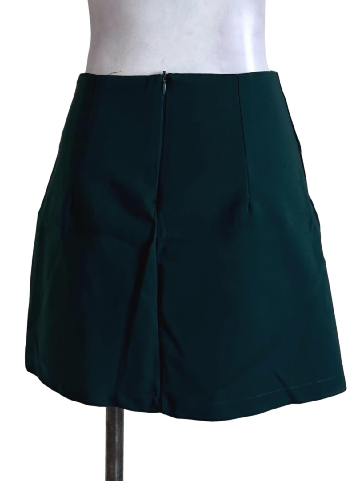 Emerald Green Asymmetric Skorts