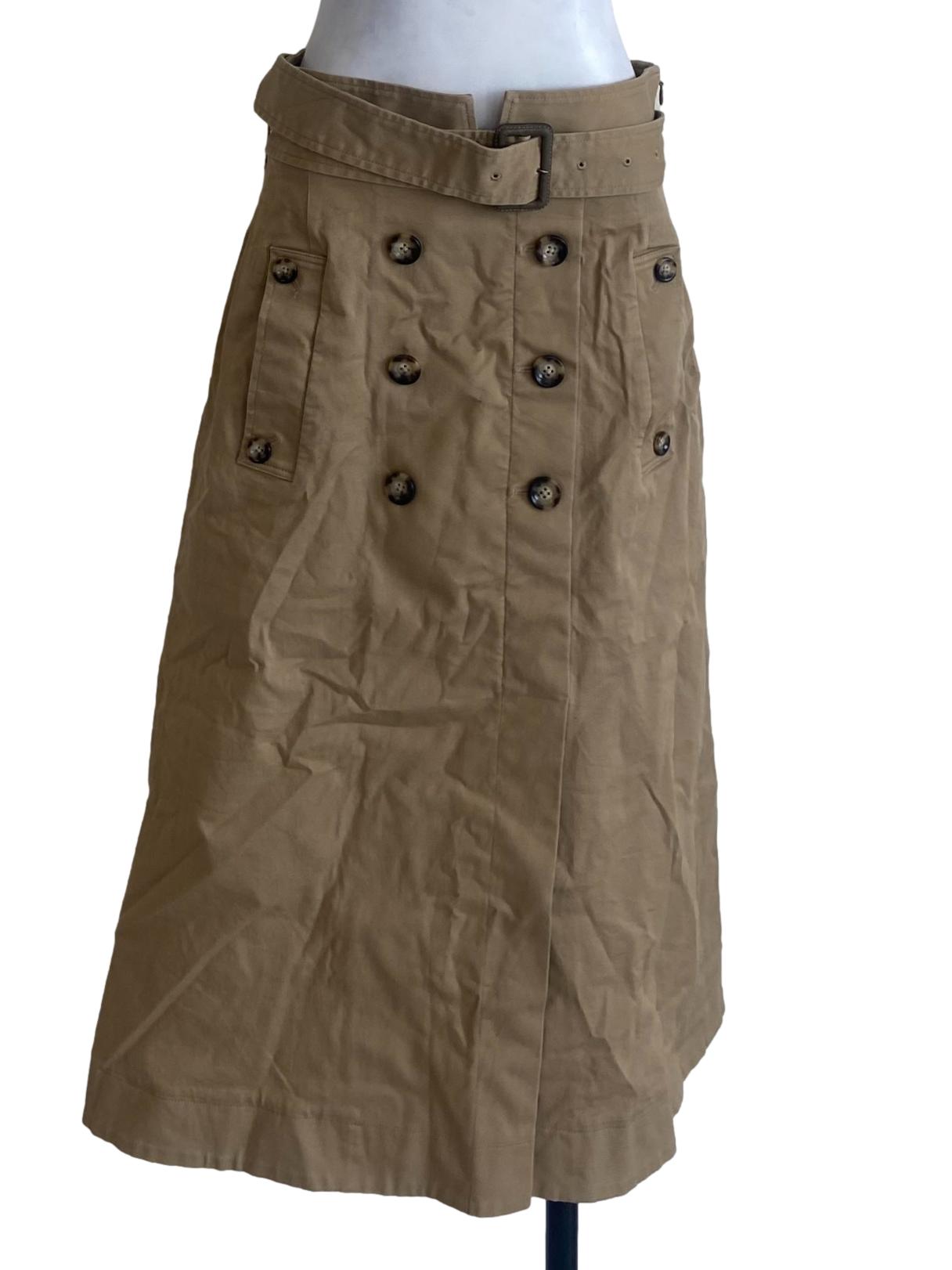 Tortilla Brown Herringbone A-Line Skirt