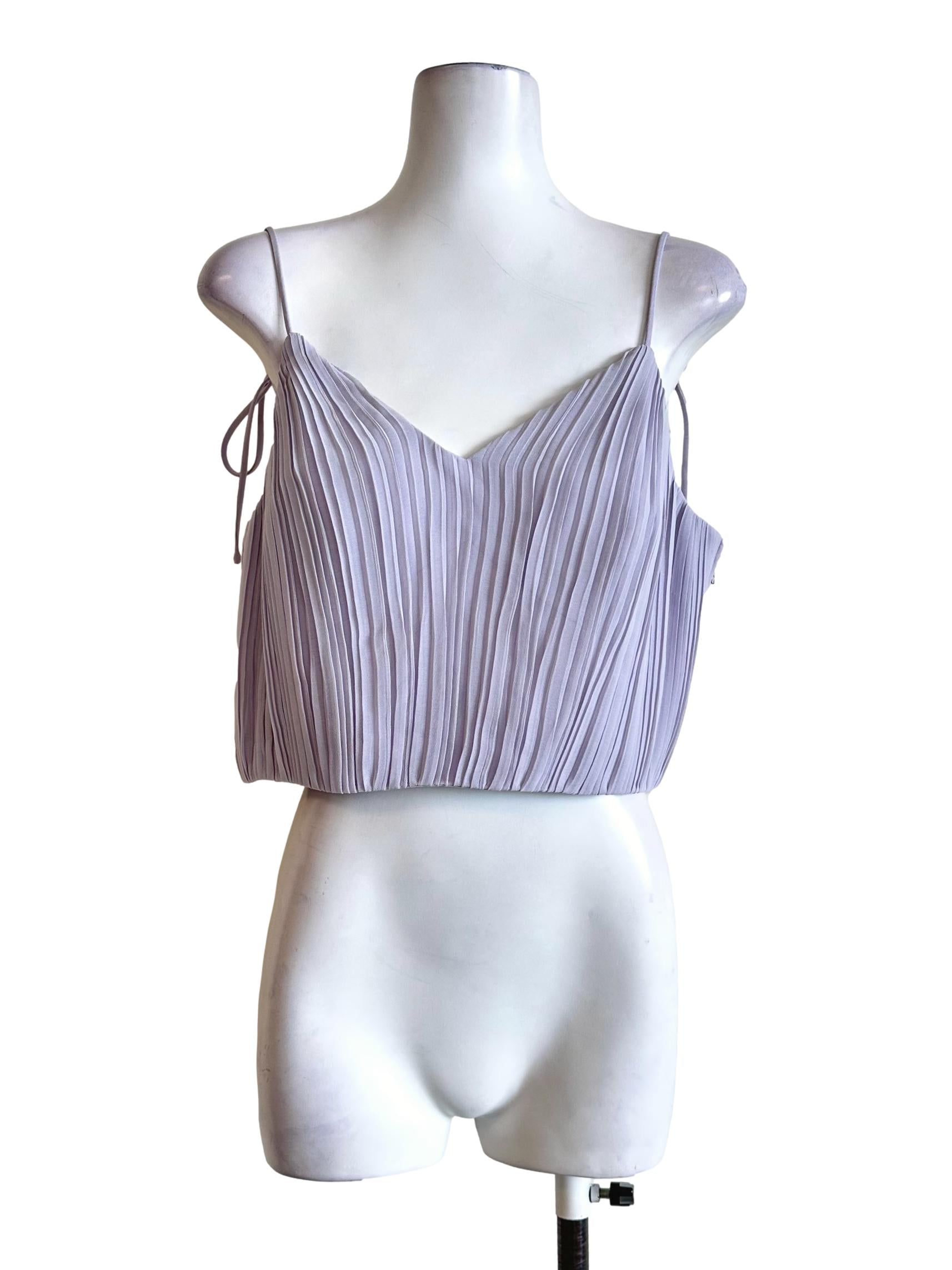 Periwinkle Purple Pleated Pattern Top LB