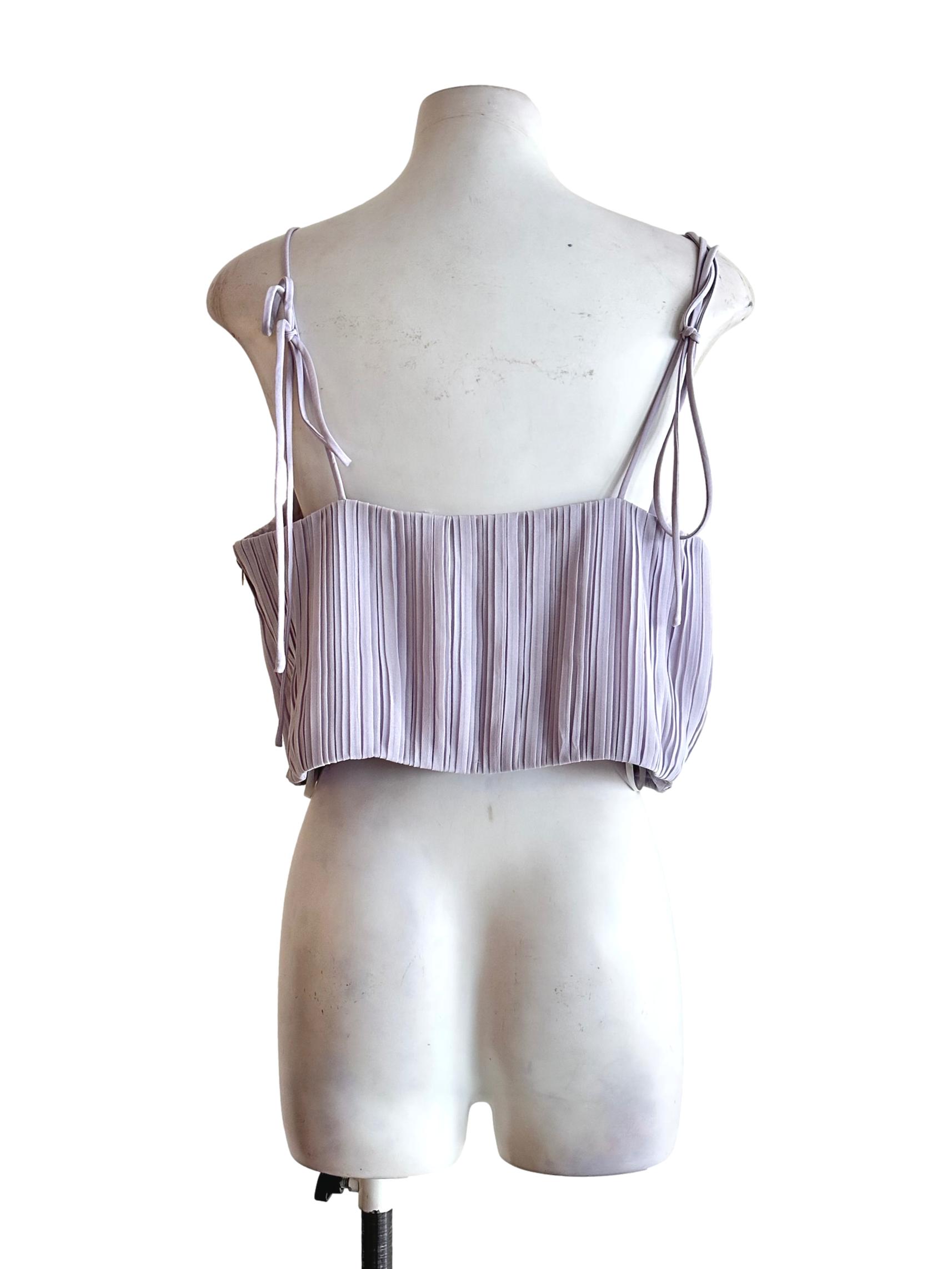 Periwinkle Purple Pleated Pattern Top LB