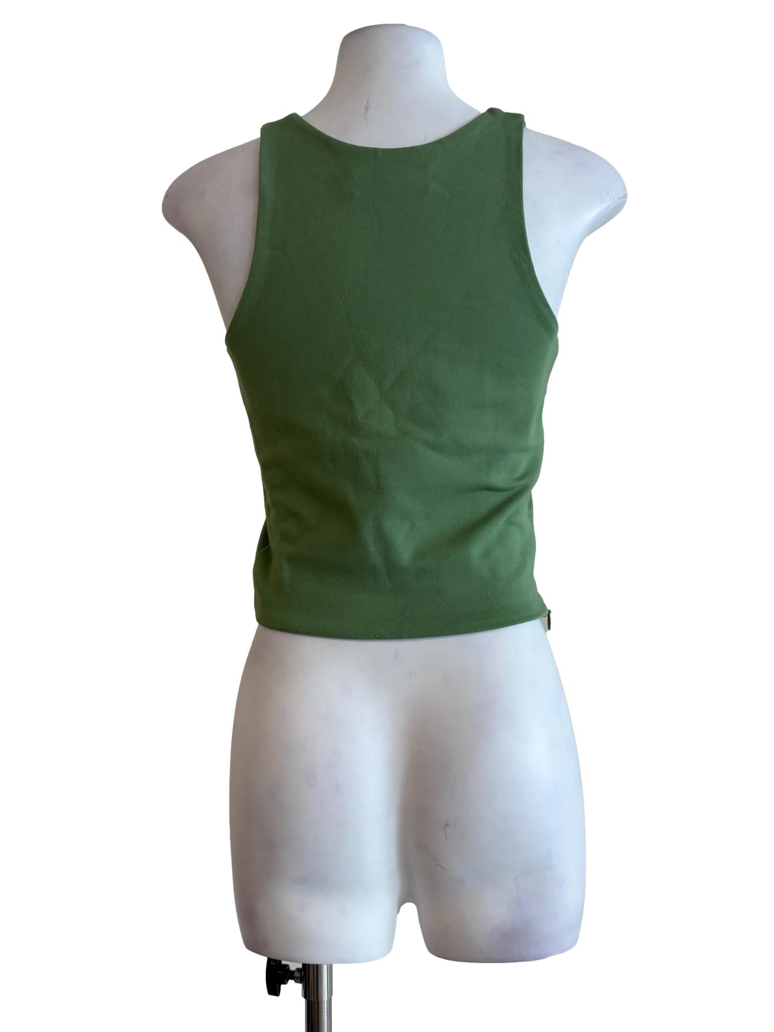 Forest Green Round Neck Tank Top