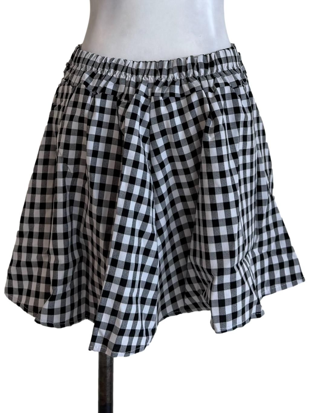 Black Gingham Mini Skirt
