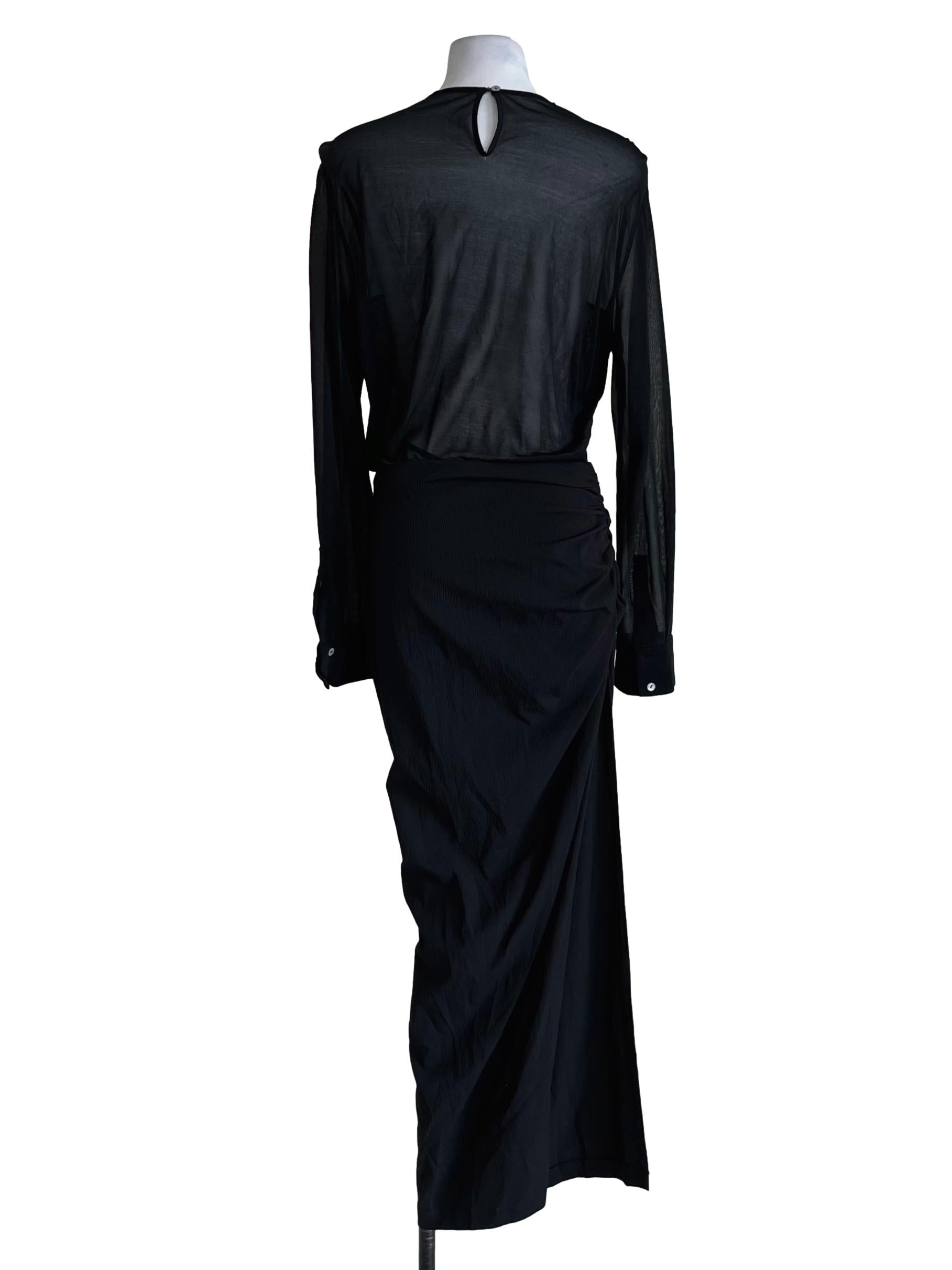 Black Jewel Neckline Empire Dress