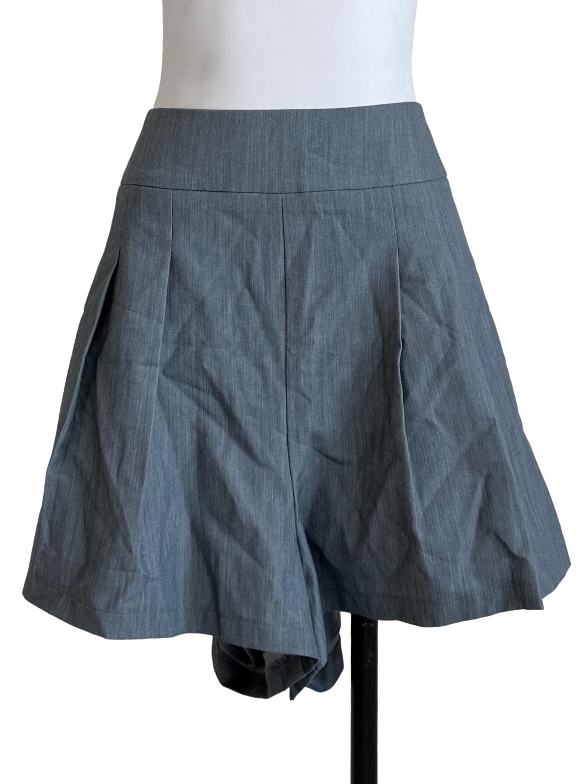 Stone Blue Pleated Shorts