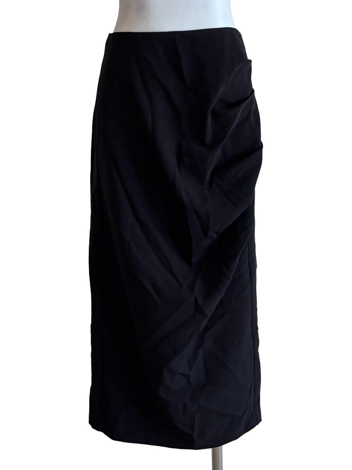 Eerie Black Ruched Pencil Skirt