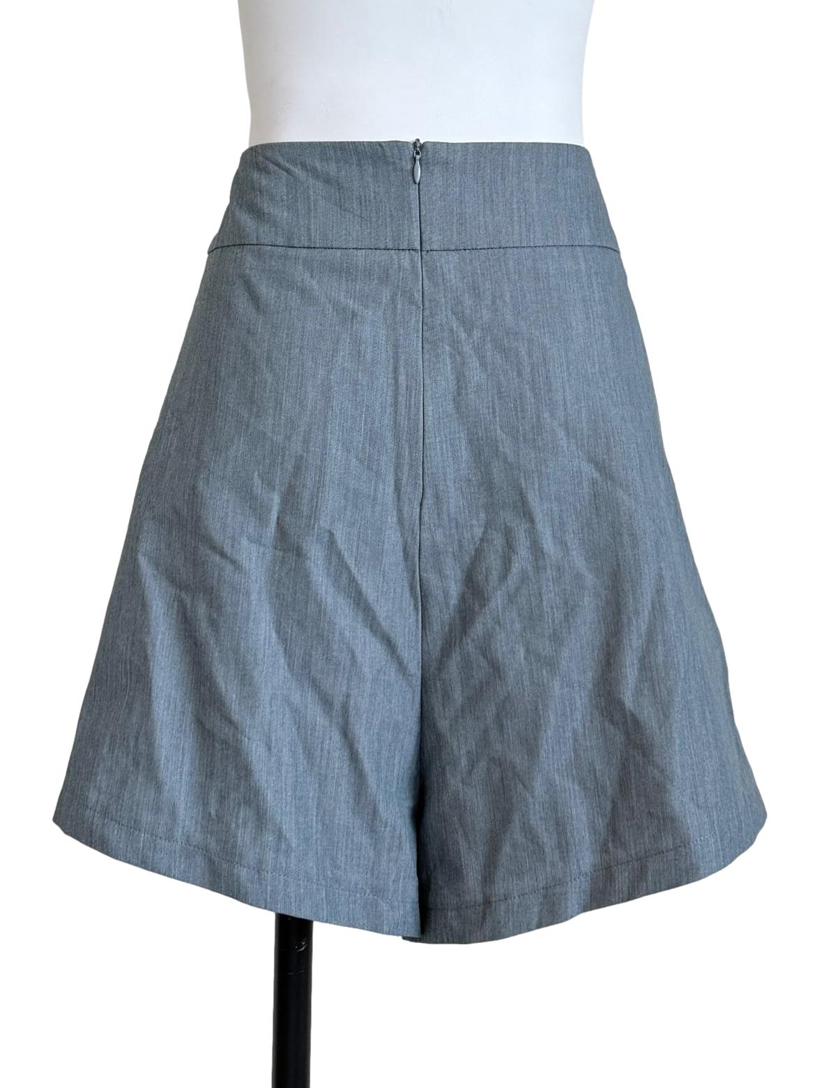 Stone Blue Pleated Shorts