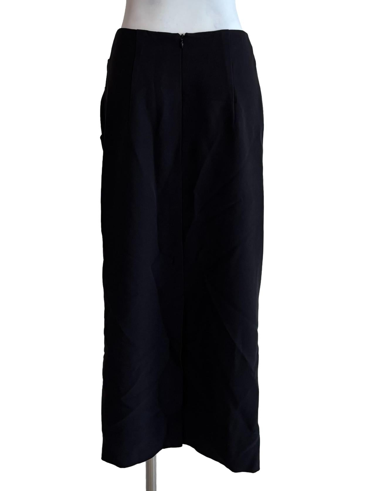 Eerie Black Ruched Pencil Skirt