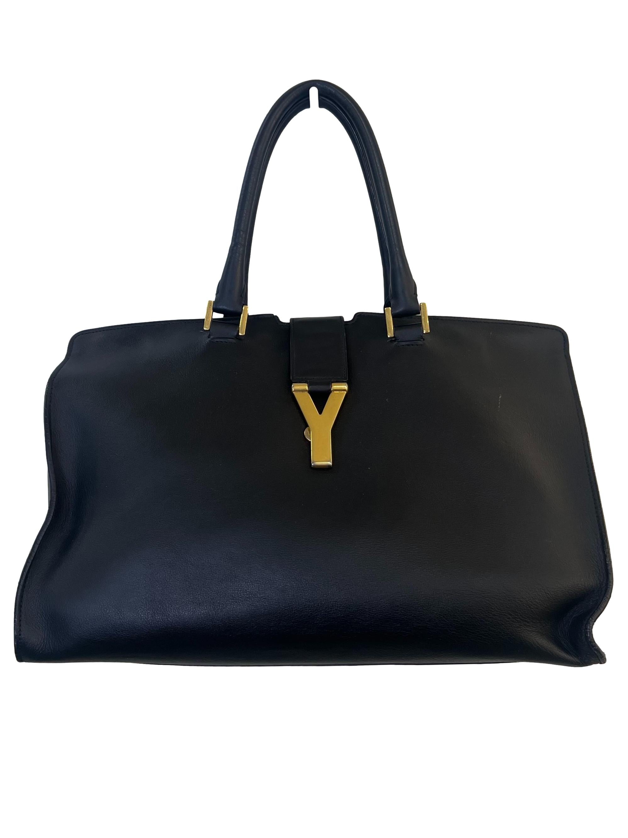 Black Saint Laurent Y Tote Bag