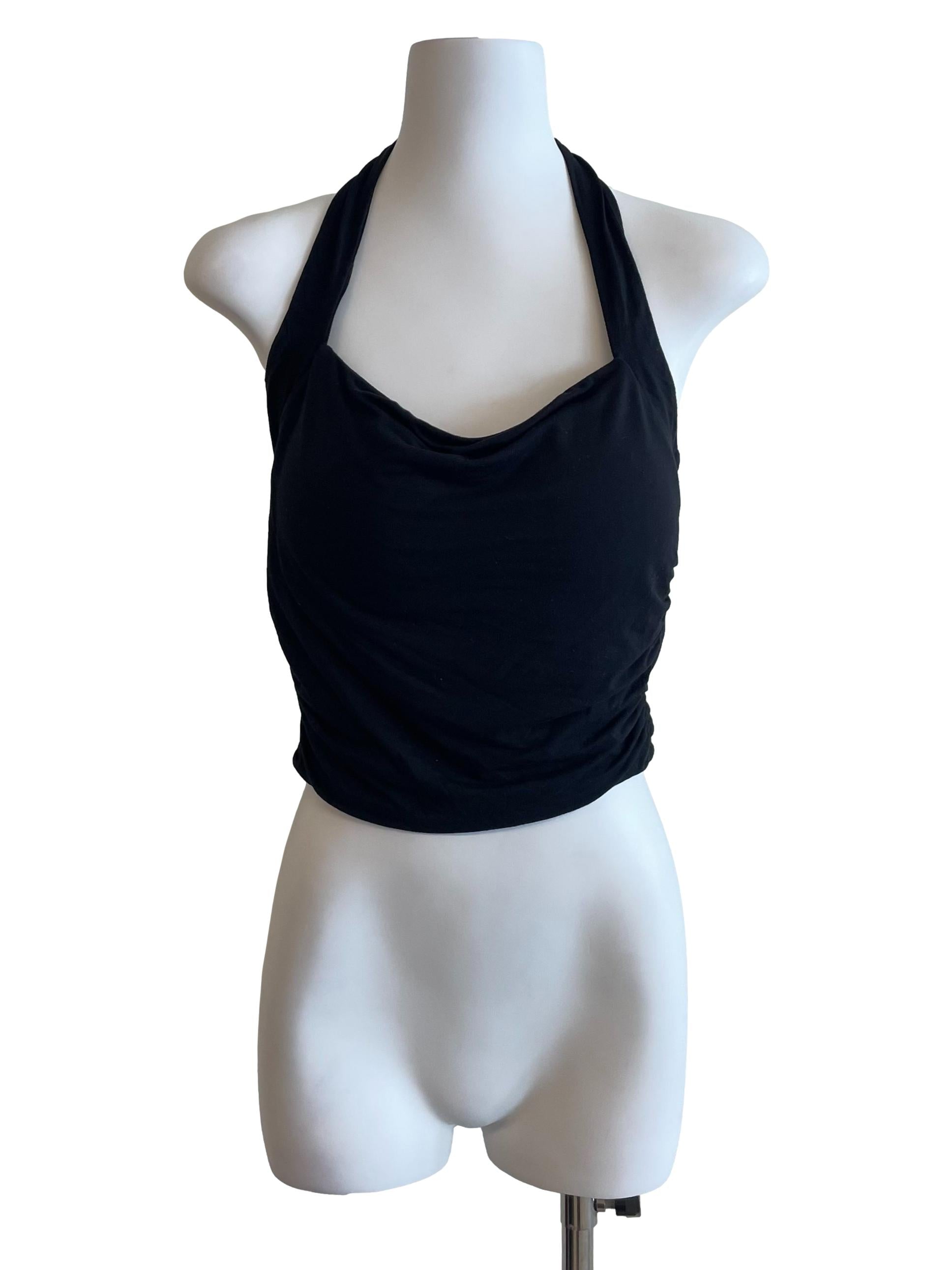 Black Halter Neck Crop Top