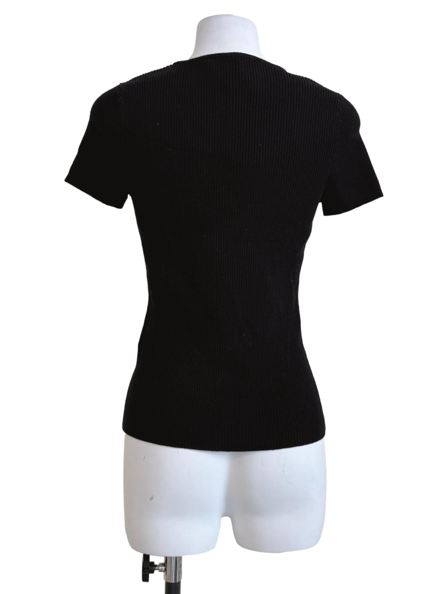 Black Square Neck Knit Top