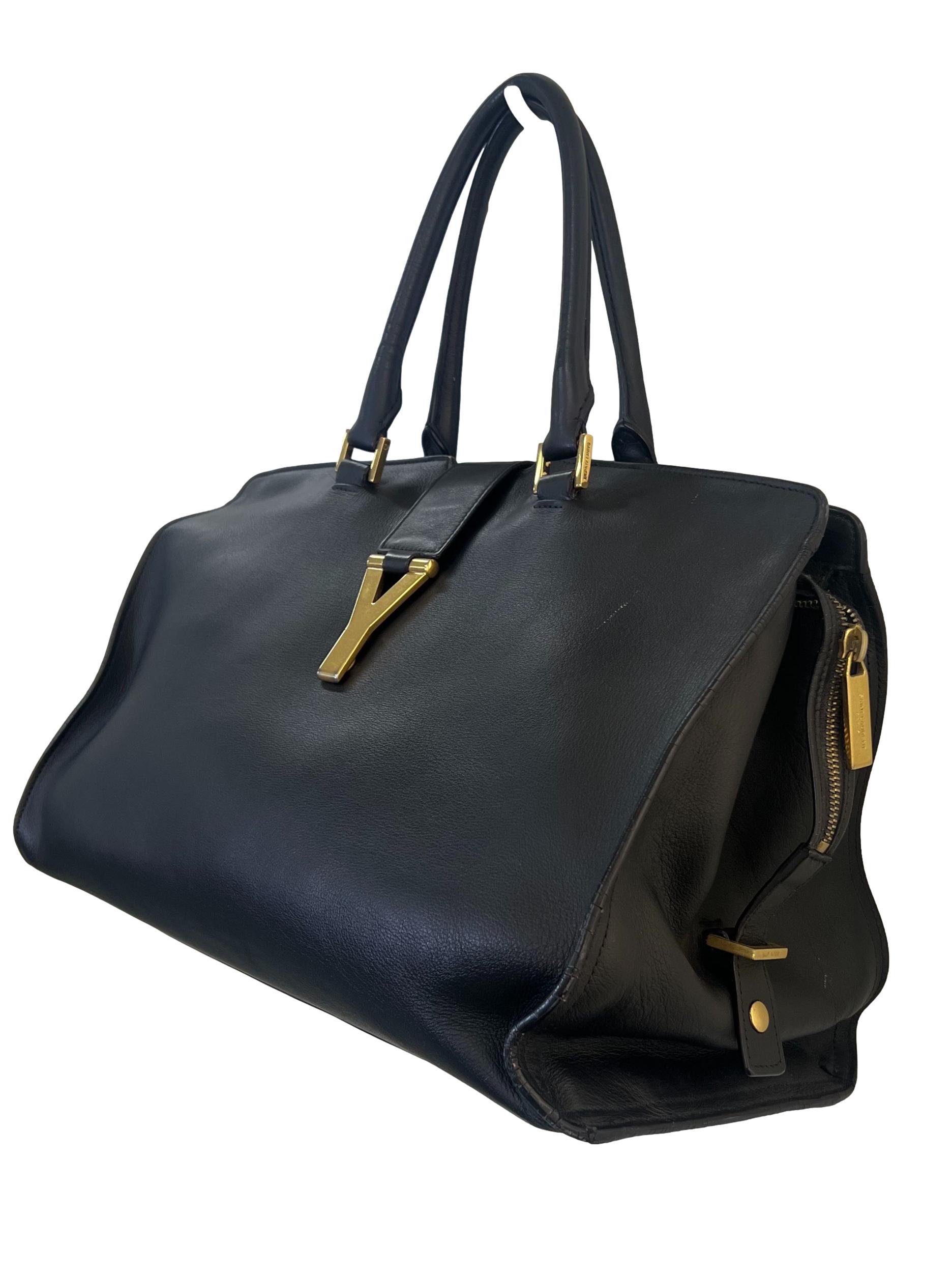 Black Saint Laurent Y Tote Bag