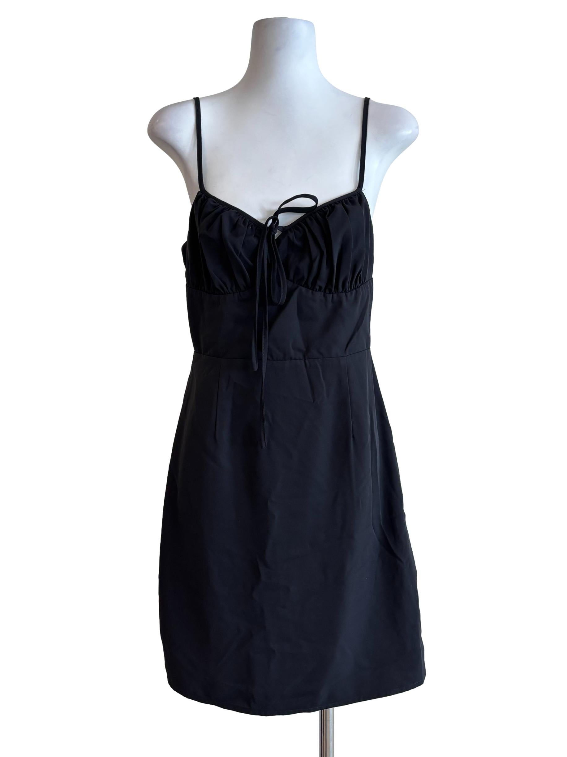 Jet Black Sweetheart Slip Dress