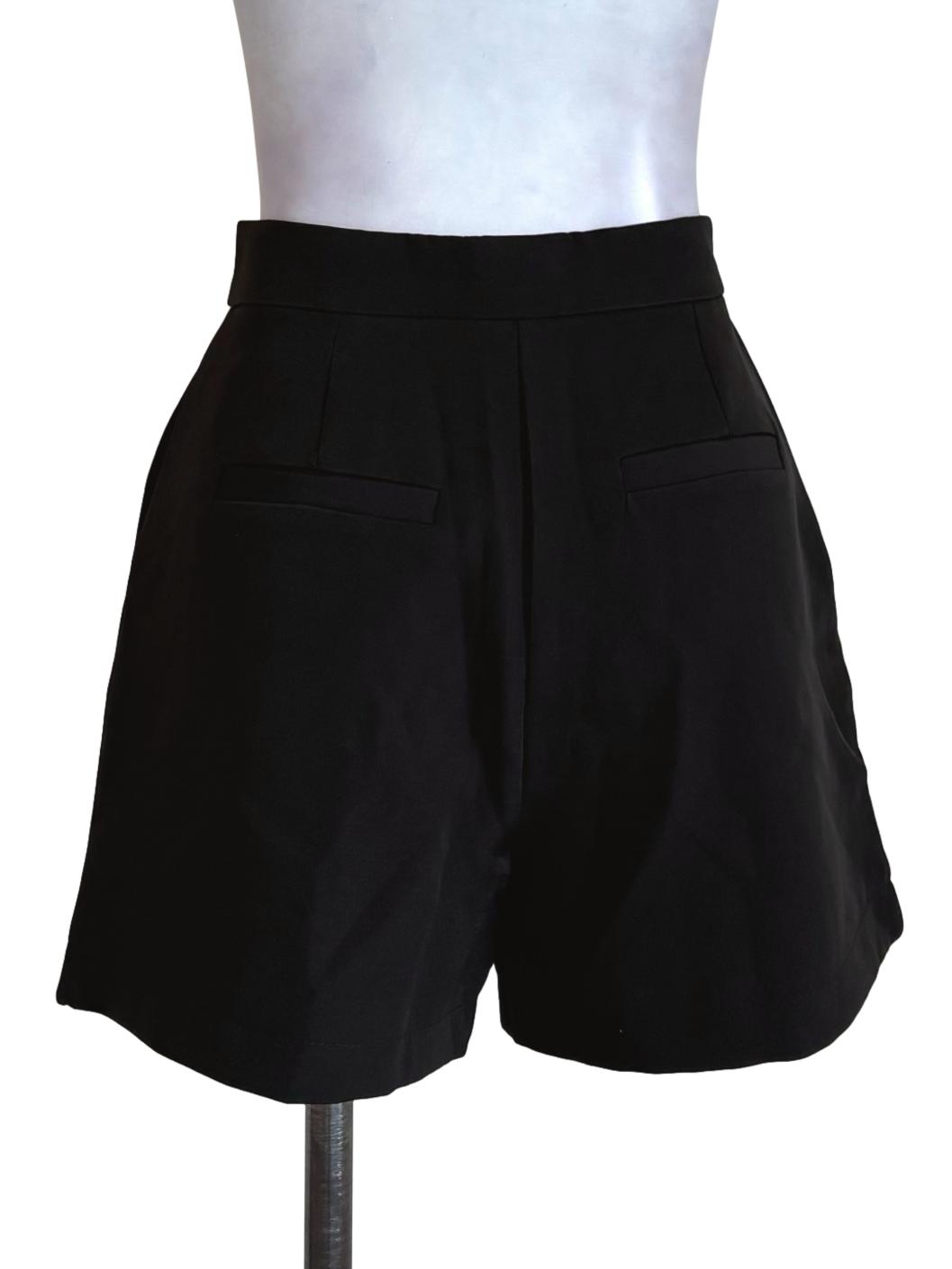 Black Pleated Shorts