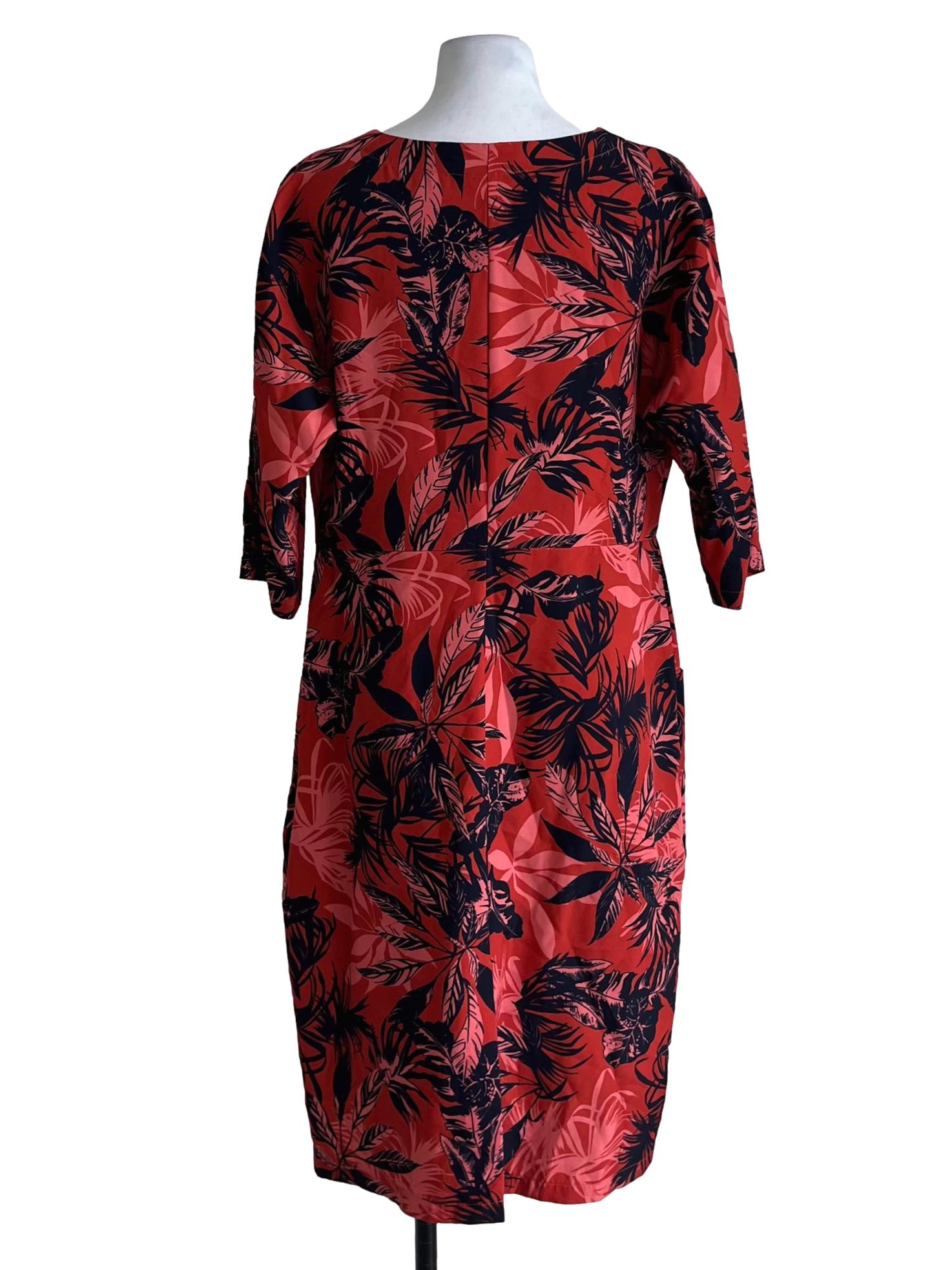 Amber Orange Floral Empire Dress