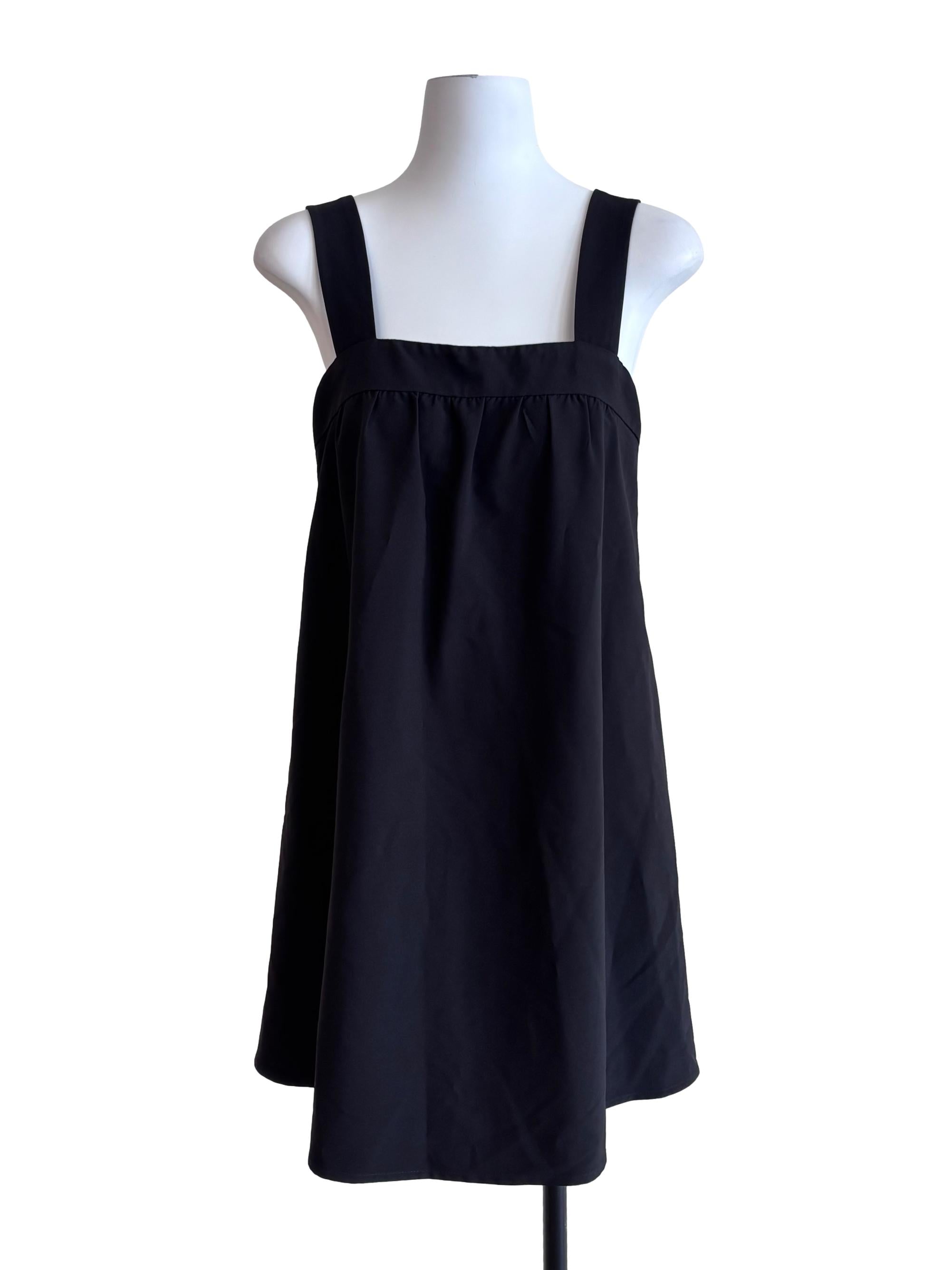 Black Cross Back Straps Mini Dress