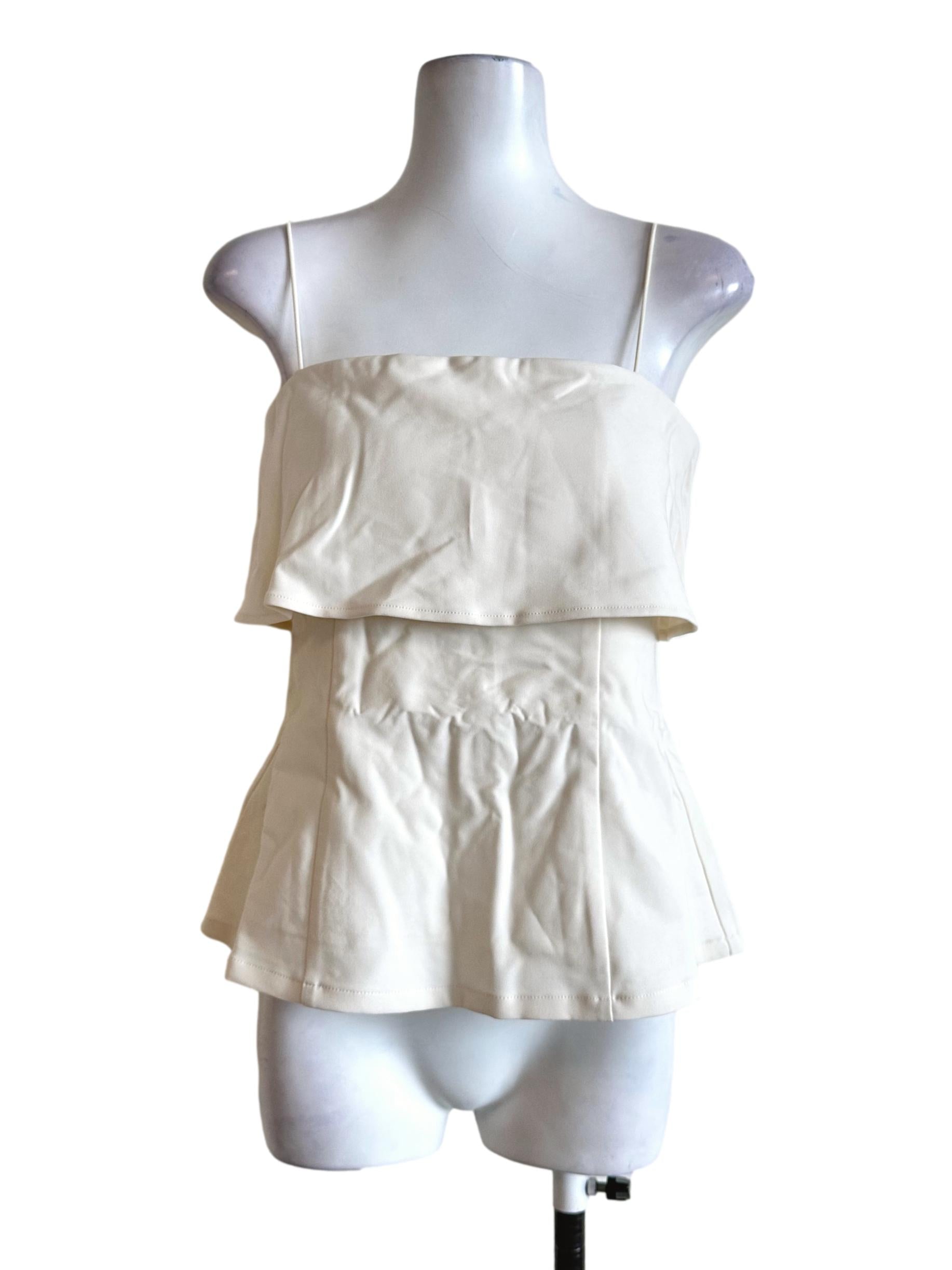 Daisy White Padded Sleeveless Top
