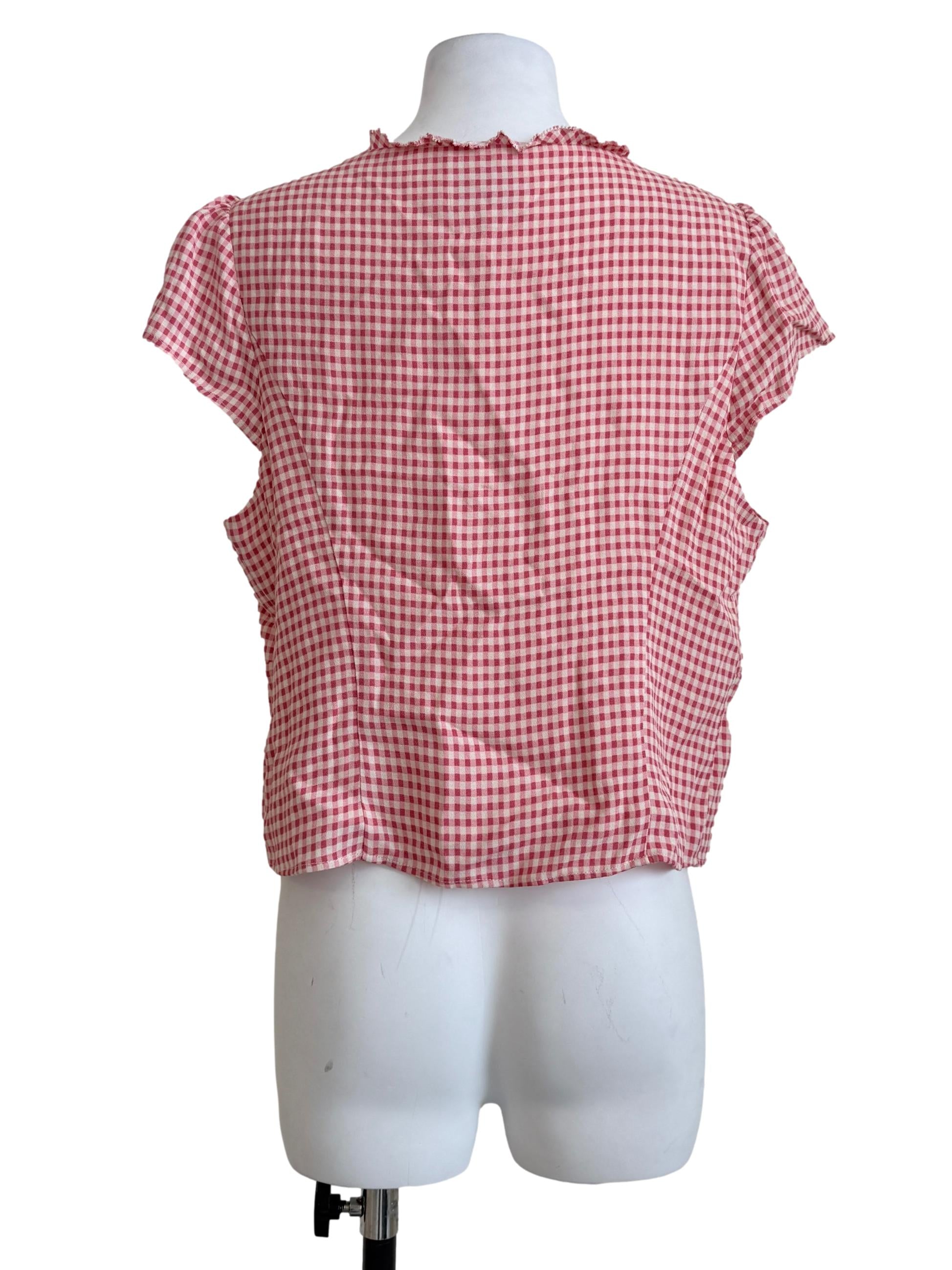 Bubblegum Pink Gingham Babydoll Top