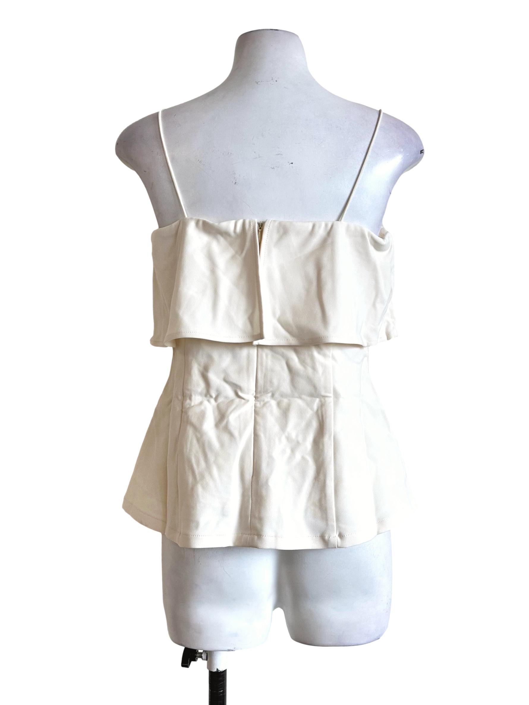 Daisy White Padded Sleeveless Top