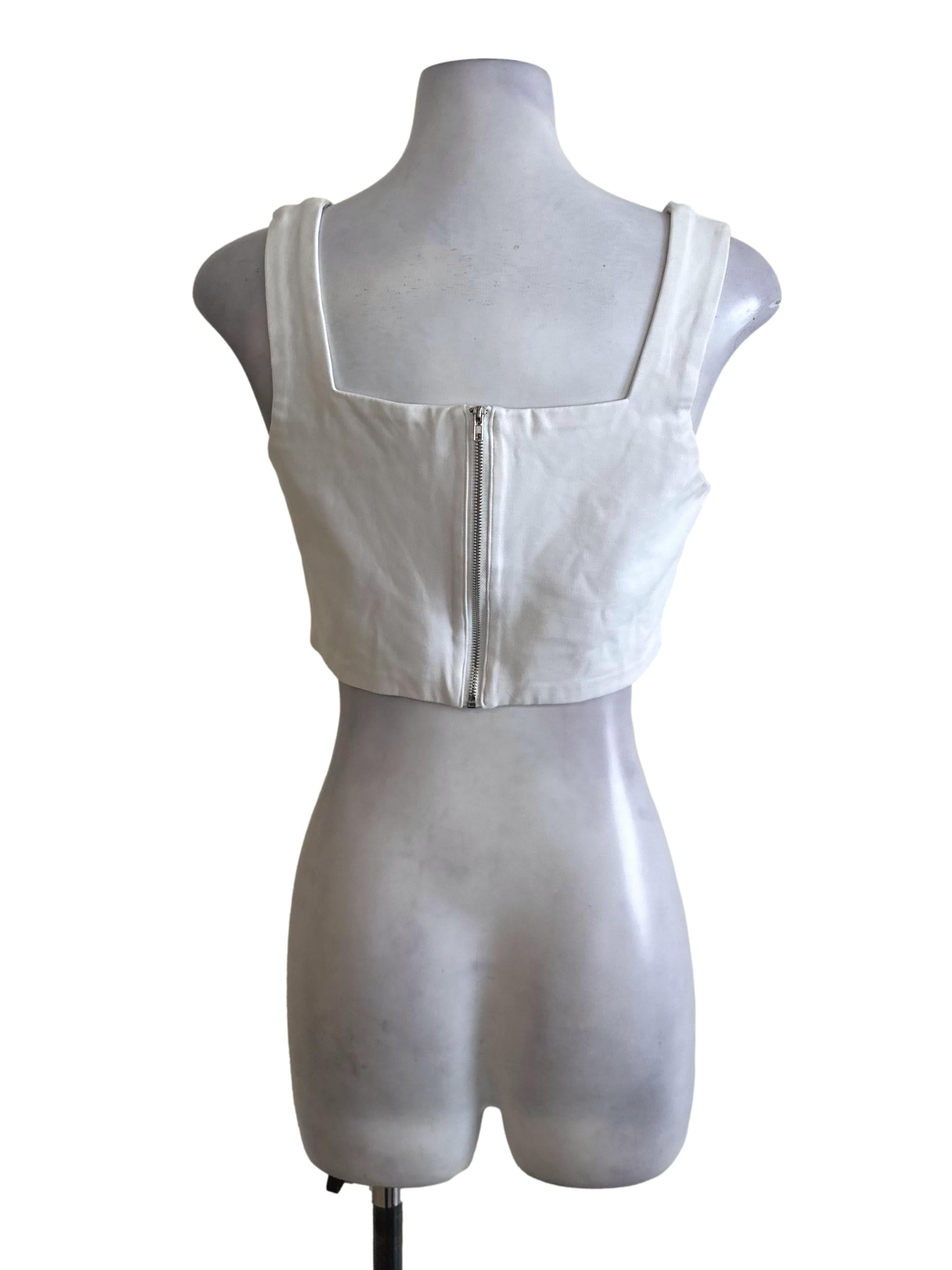 Ivory White Square Neck Crop Top TEM