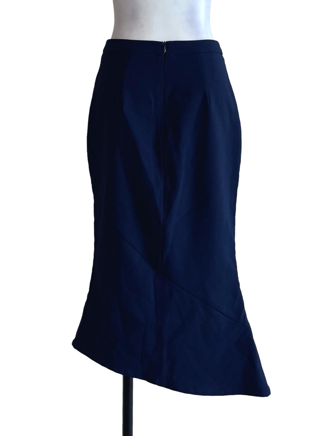 Midnight Blue Asymmetrical Pencil Skirt LB
