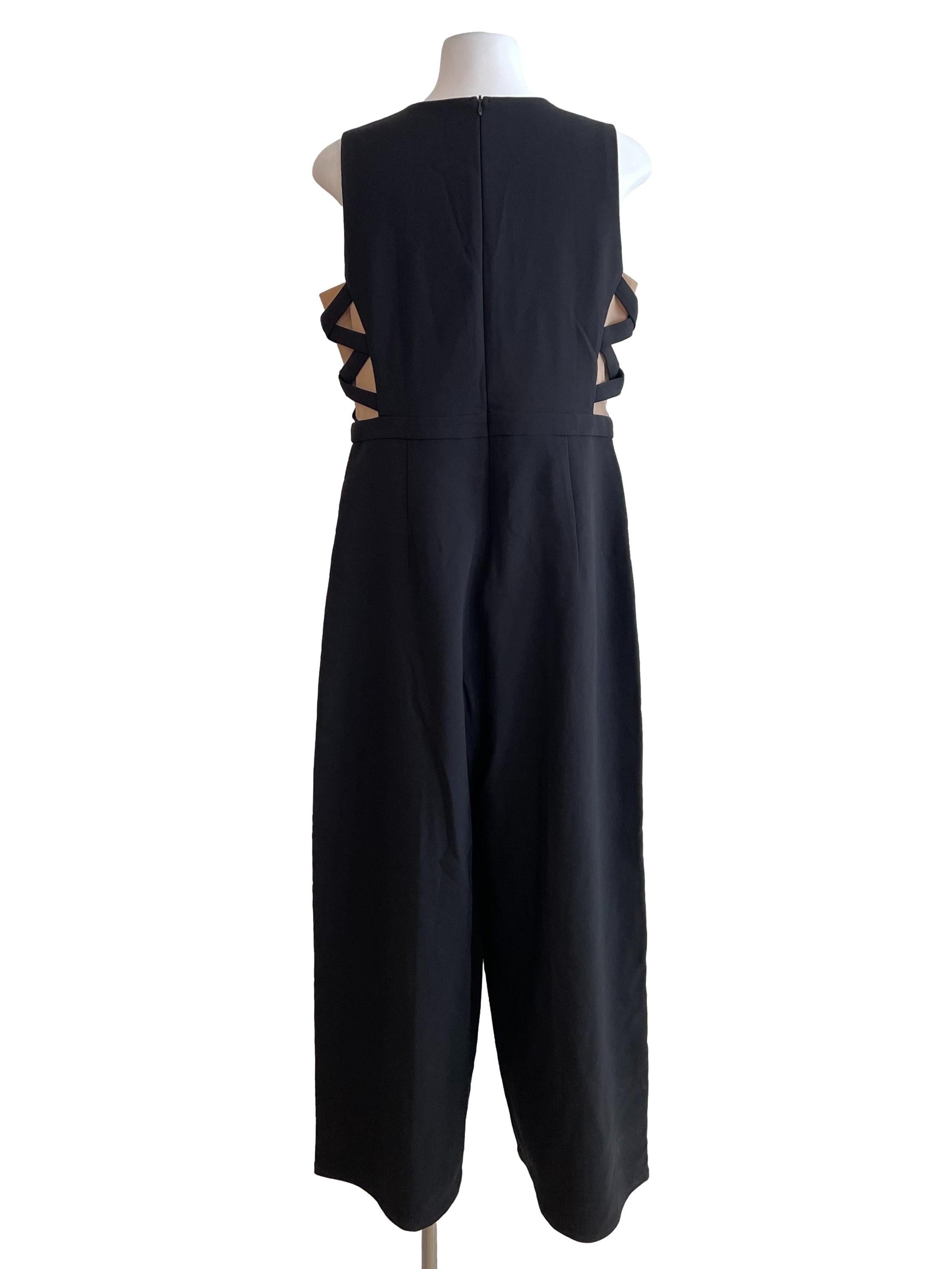 Black Side Lace Up Sleeveless Jumpsuit