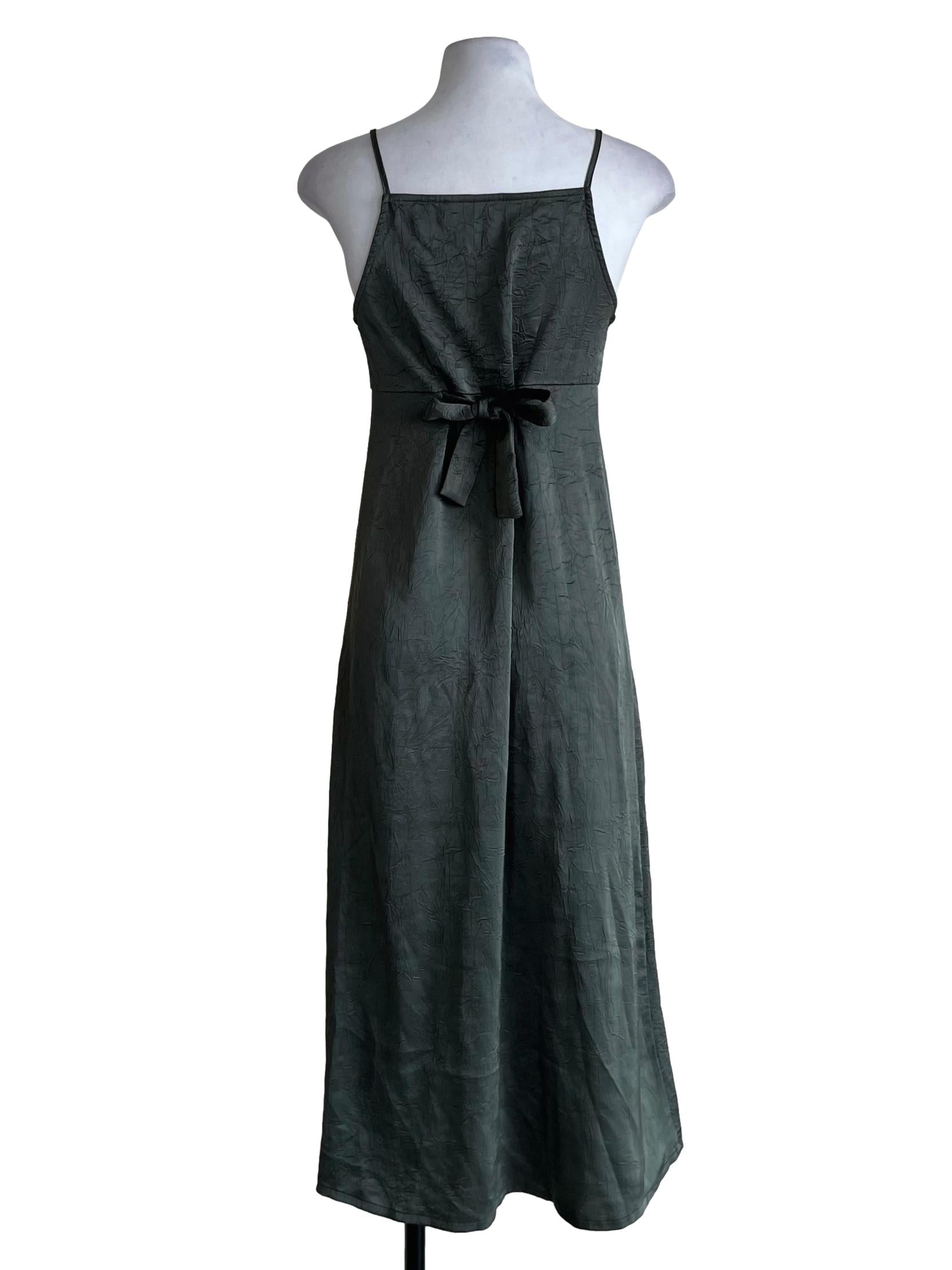 Jade Green Spaghetti Strap A-Line Dress