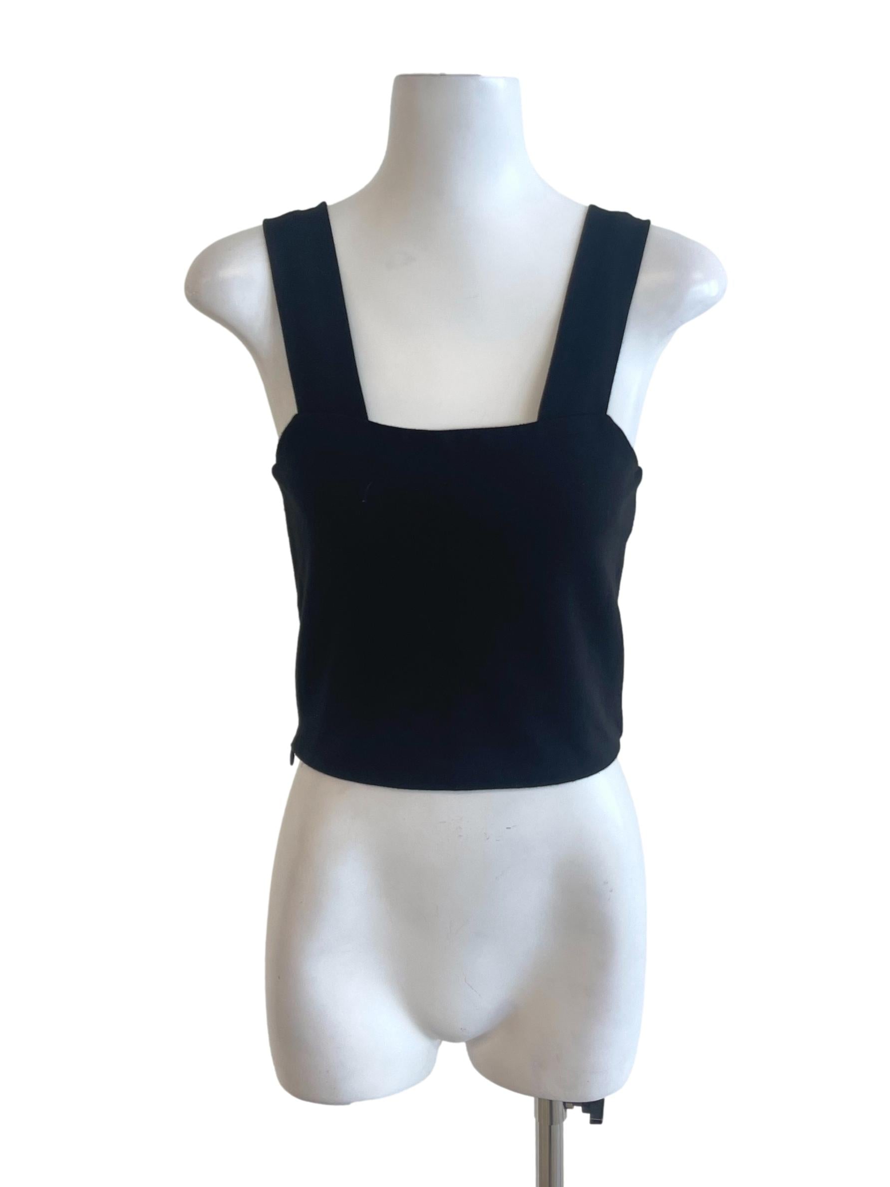 Black Square Neck Fitted Top TTR