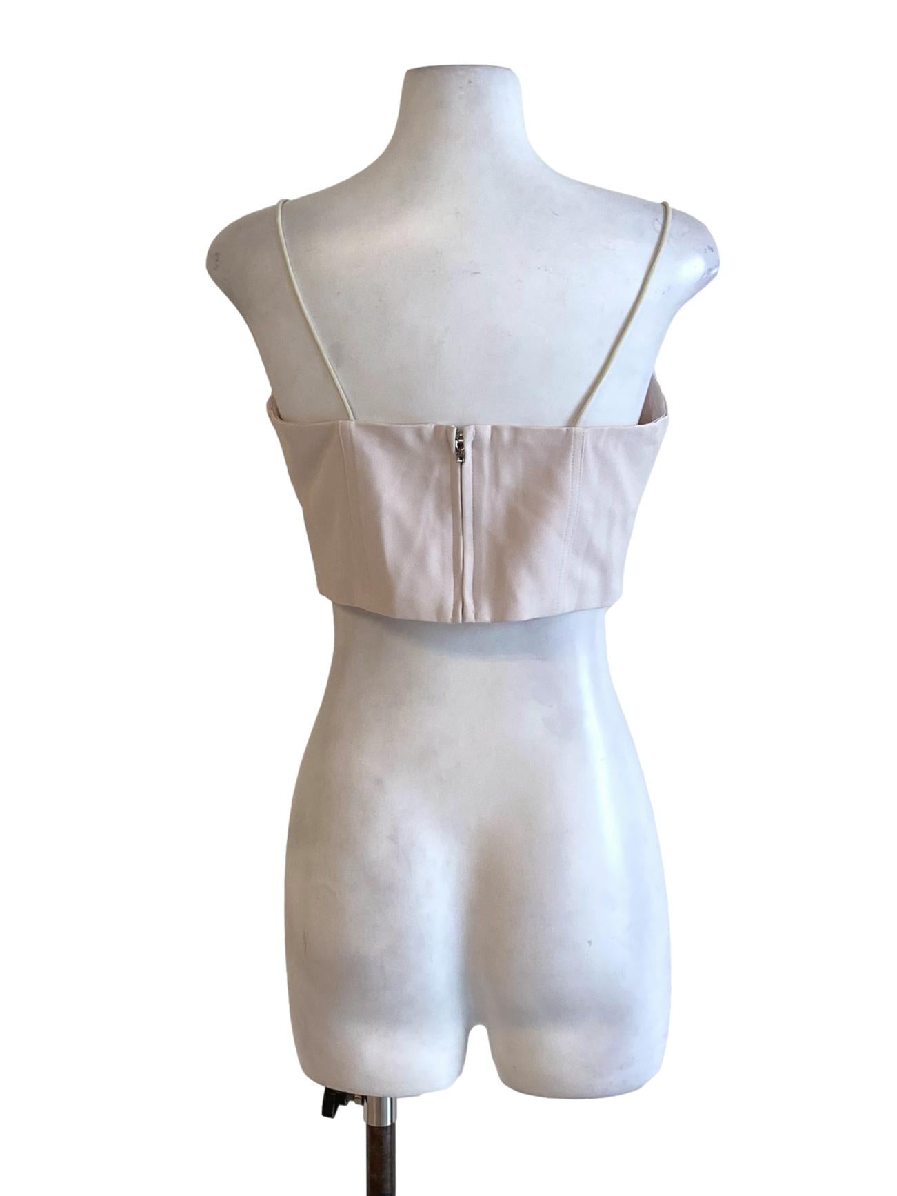Parchment White Spaghetti Strap Padded Cropped Top