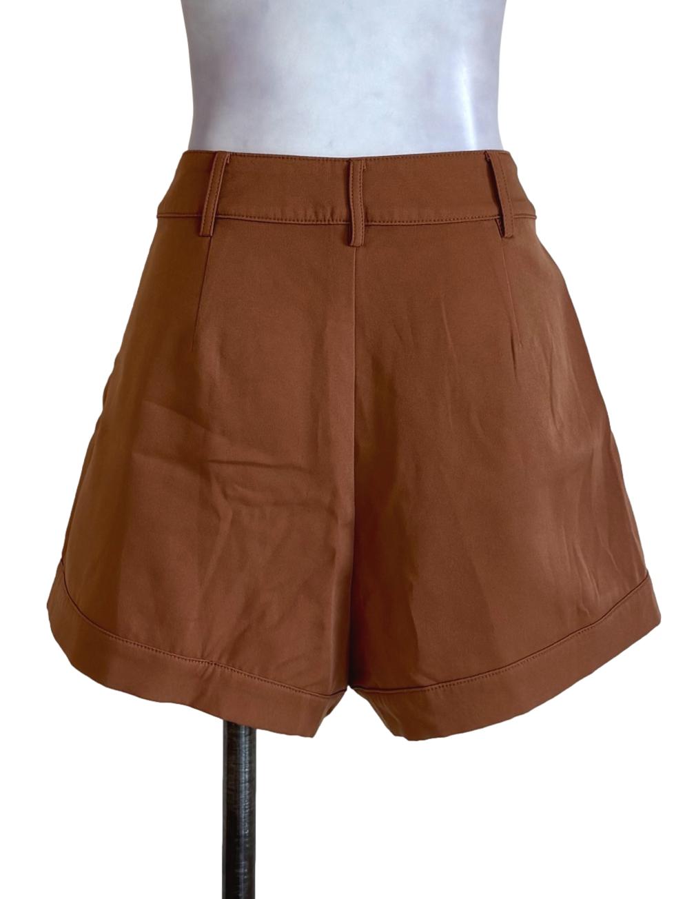 Tawny Brown Cuffed Leg Shorts