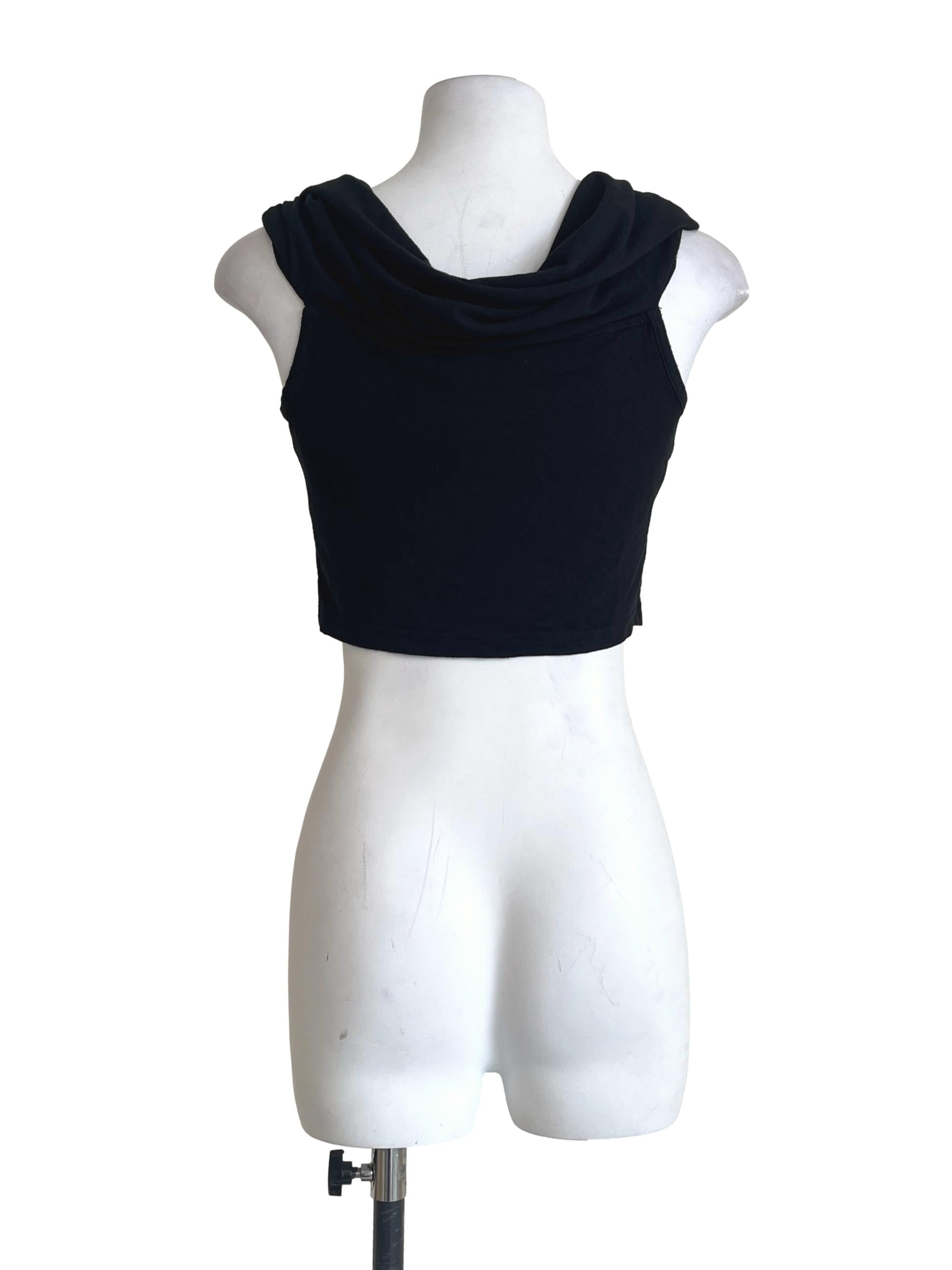 Onyx Black Cowl Sleeveless Top YHF