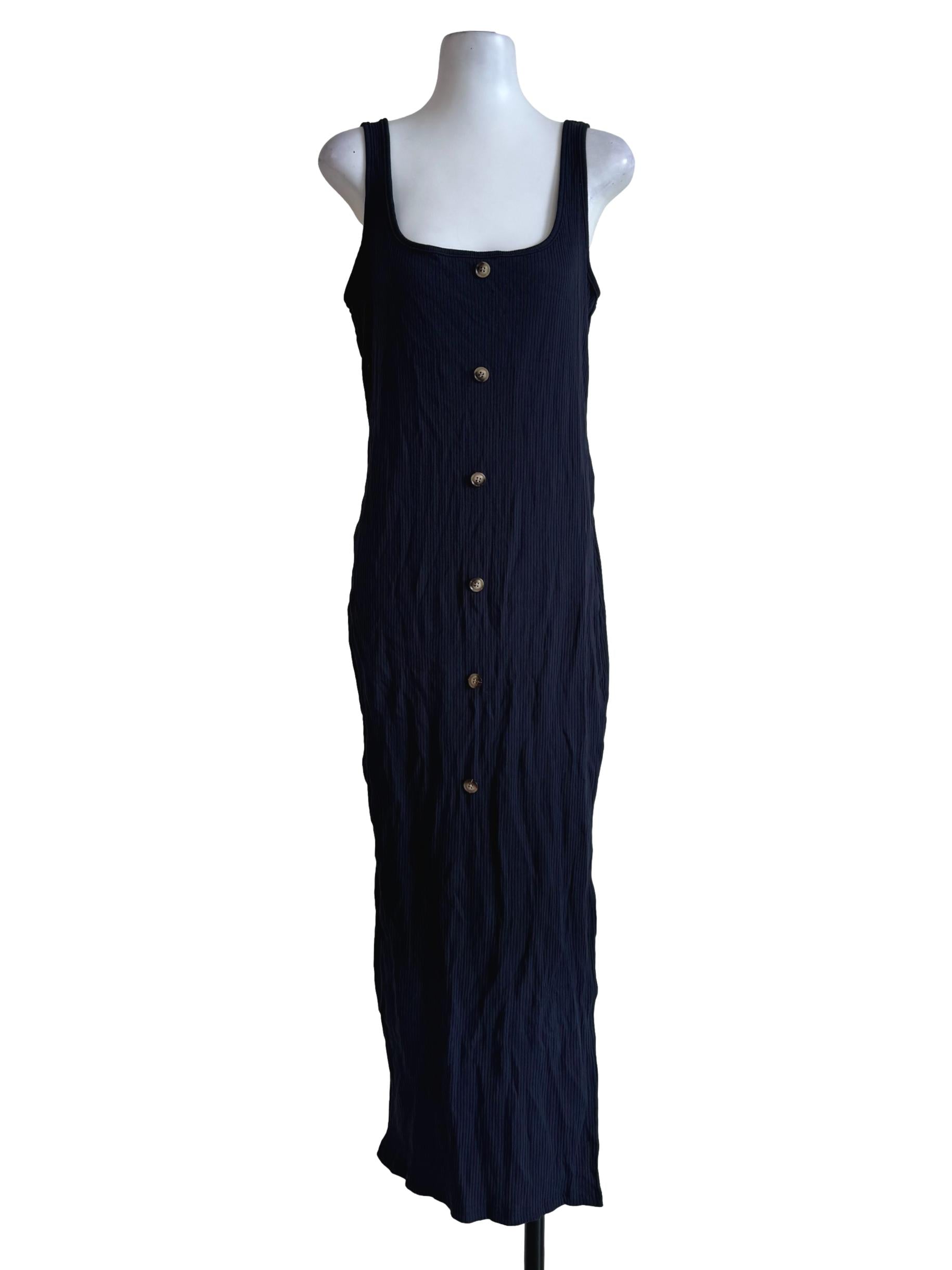 Textured Navy Blue Bodycon Dress