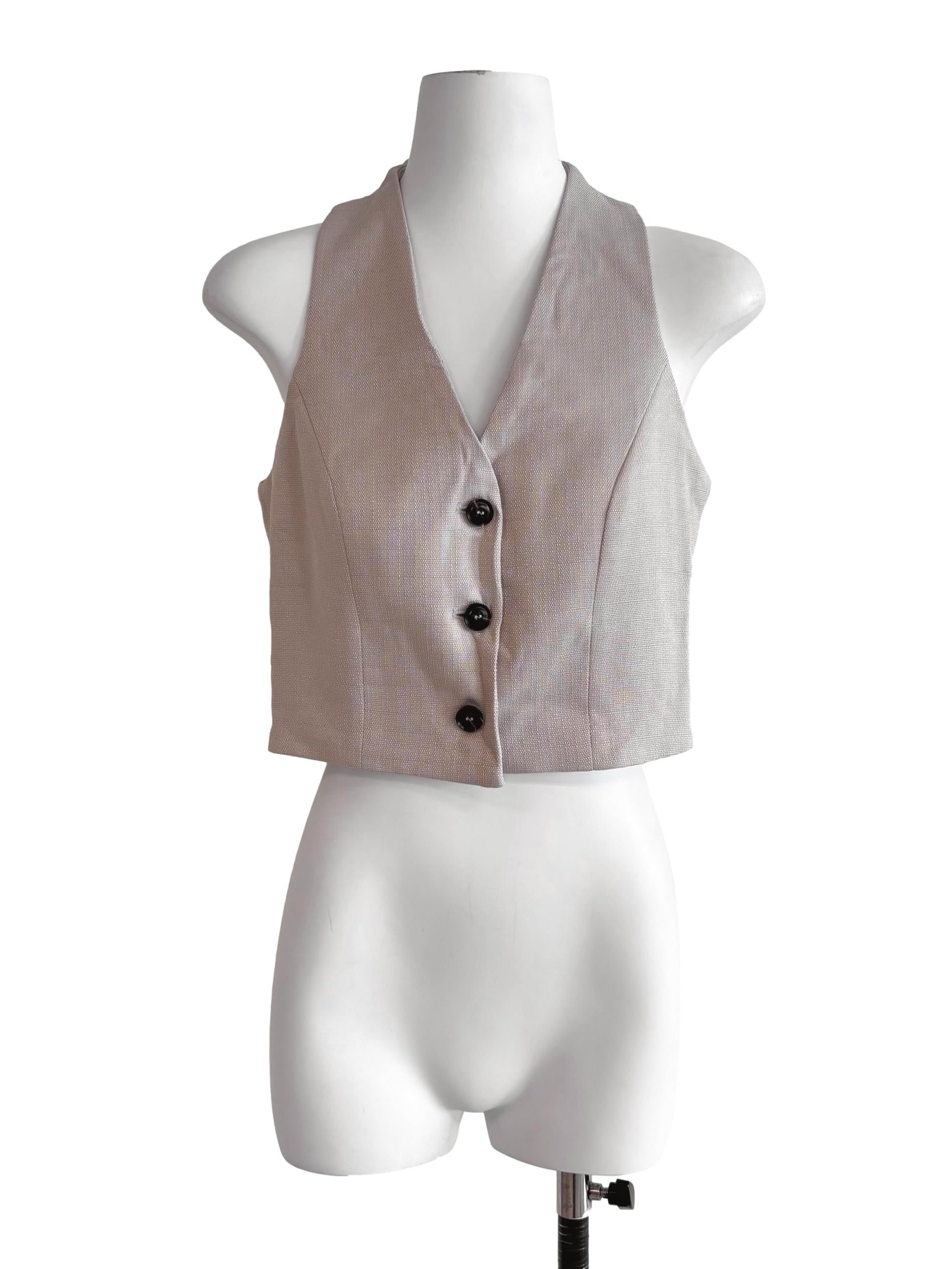 Nude Beige Cropped Vest LB