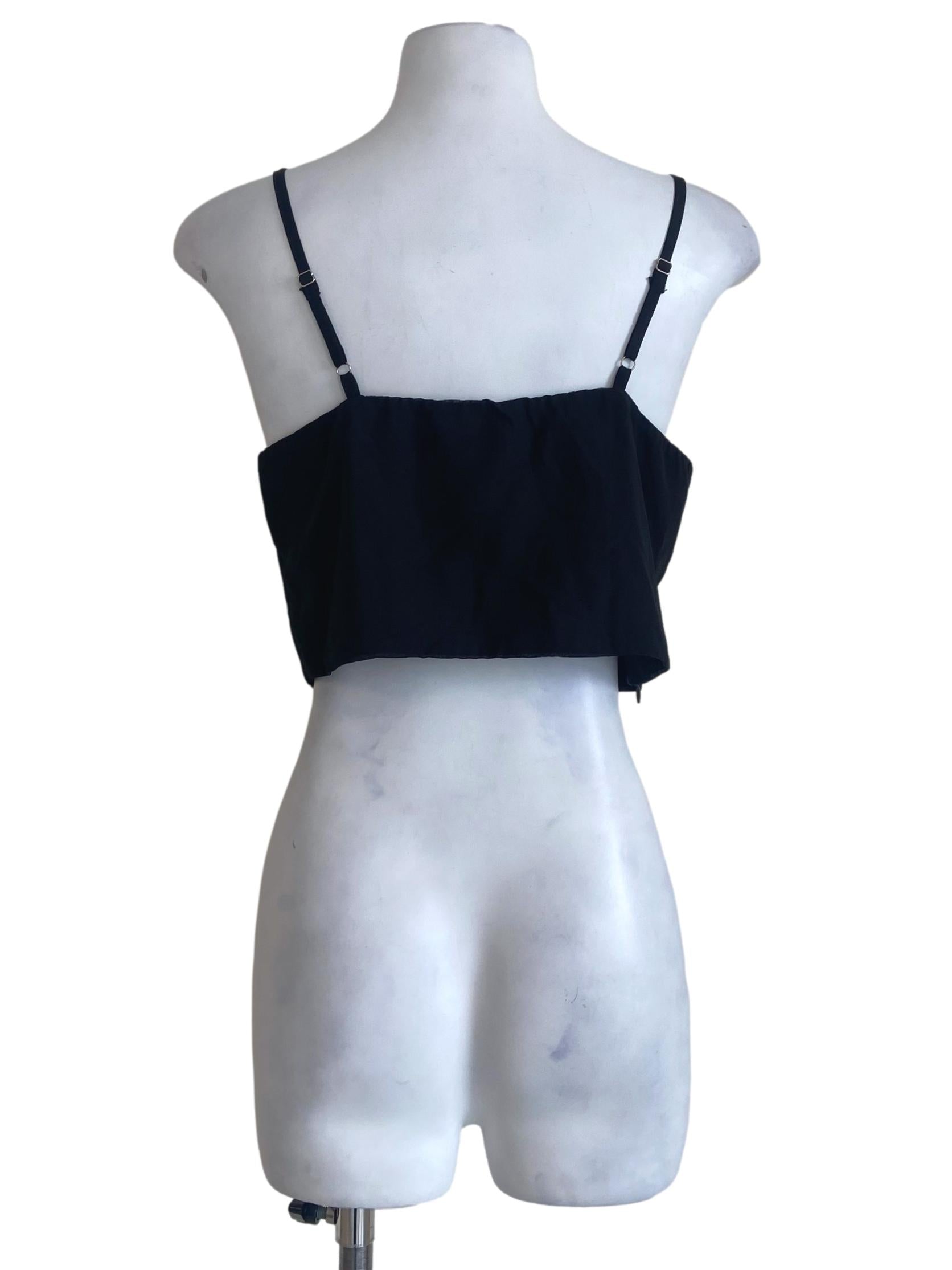 Black Spaghetti Straps Crop Top