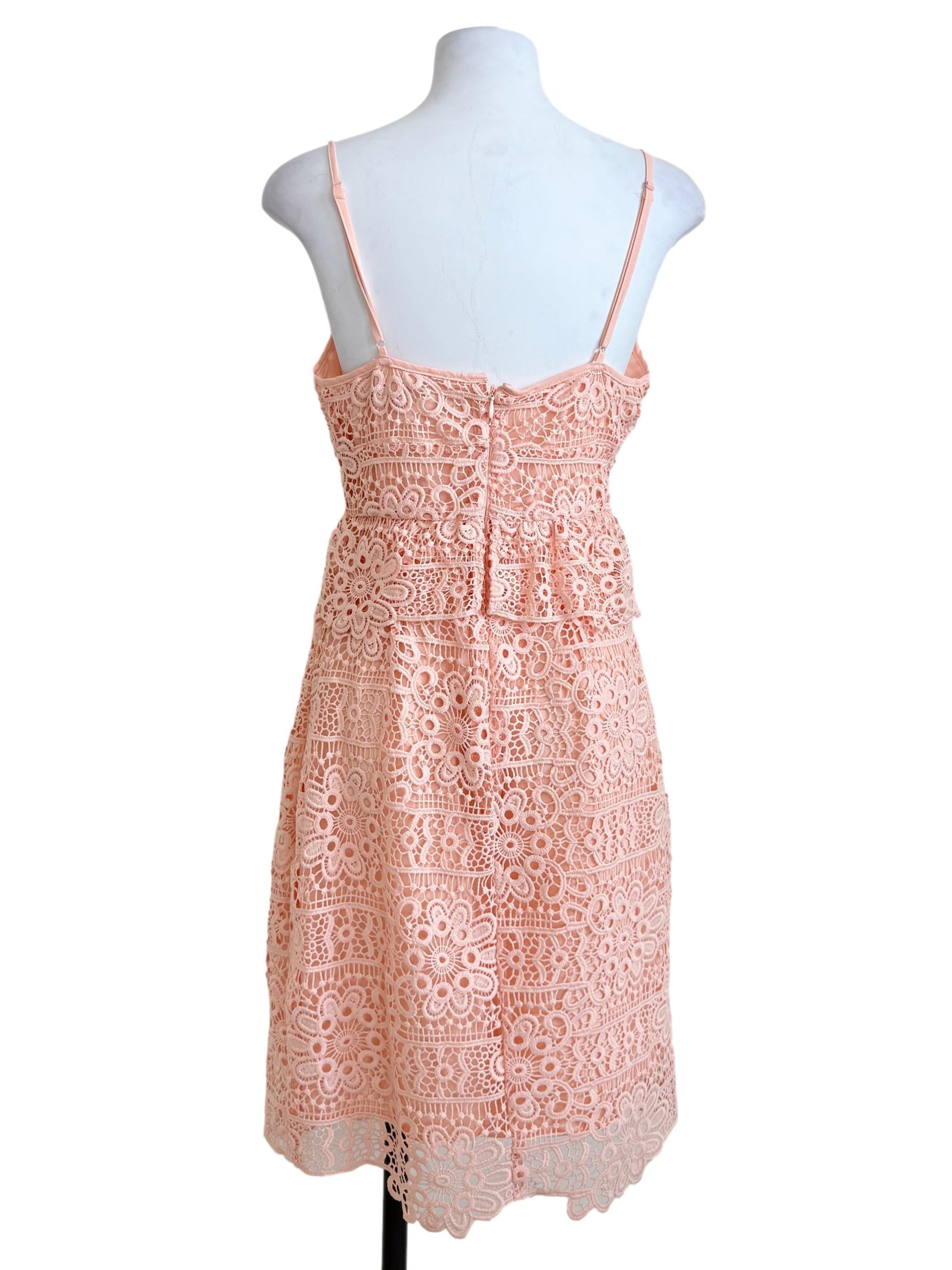 Peach Pink Lace Dress