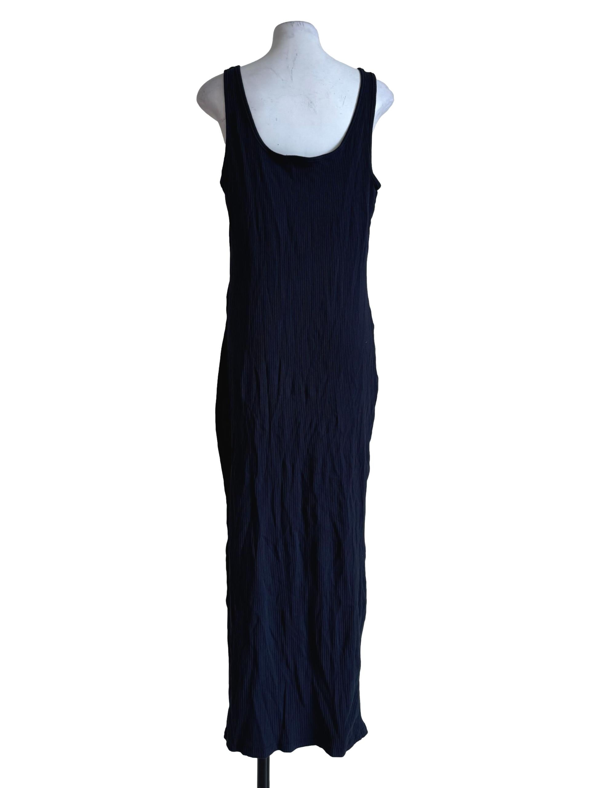 Textured Navy Blue Bodycon Dress