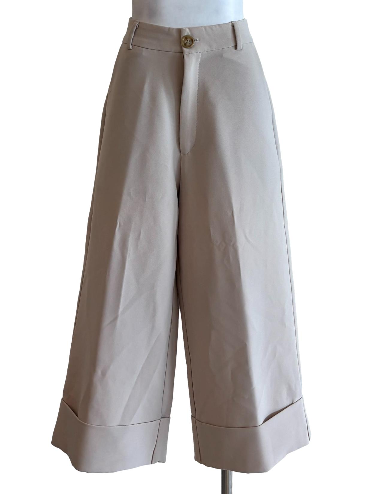 Whisper White Wide Leg Cropped Pants