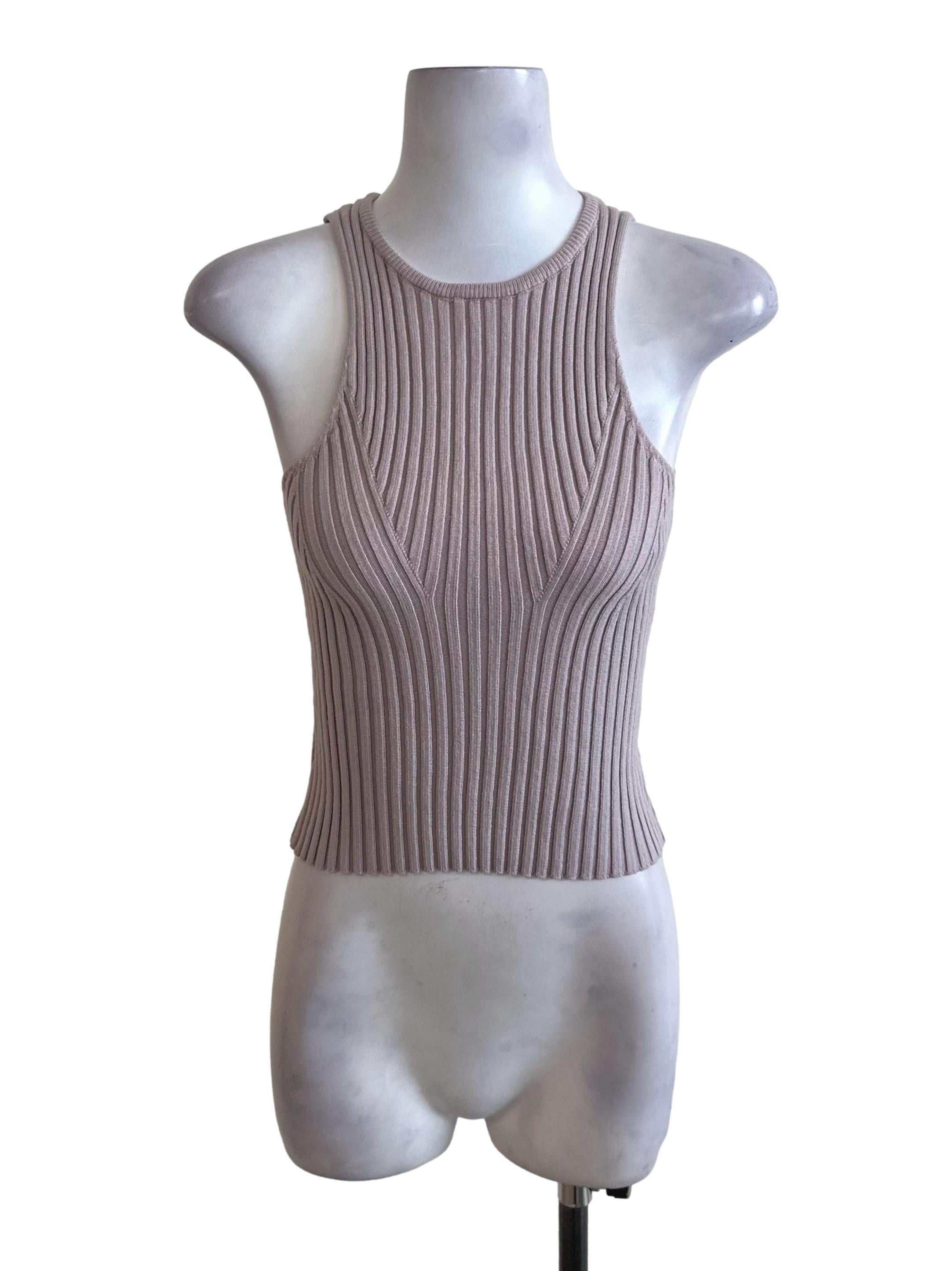 Ash Purple Knit Halter Top