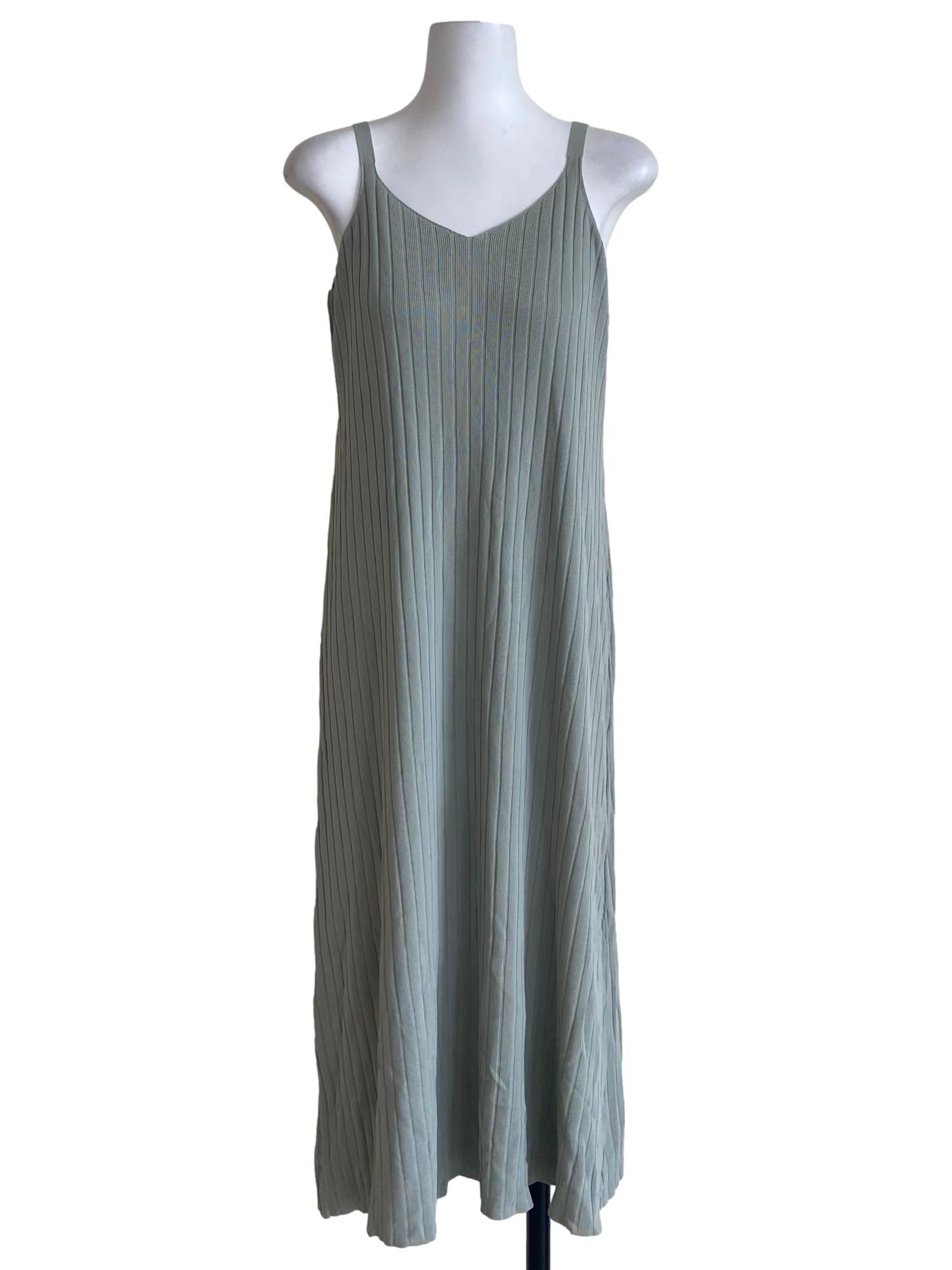 Mint Green Sleeveless Slit Slip Dress