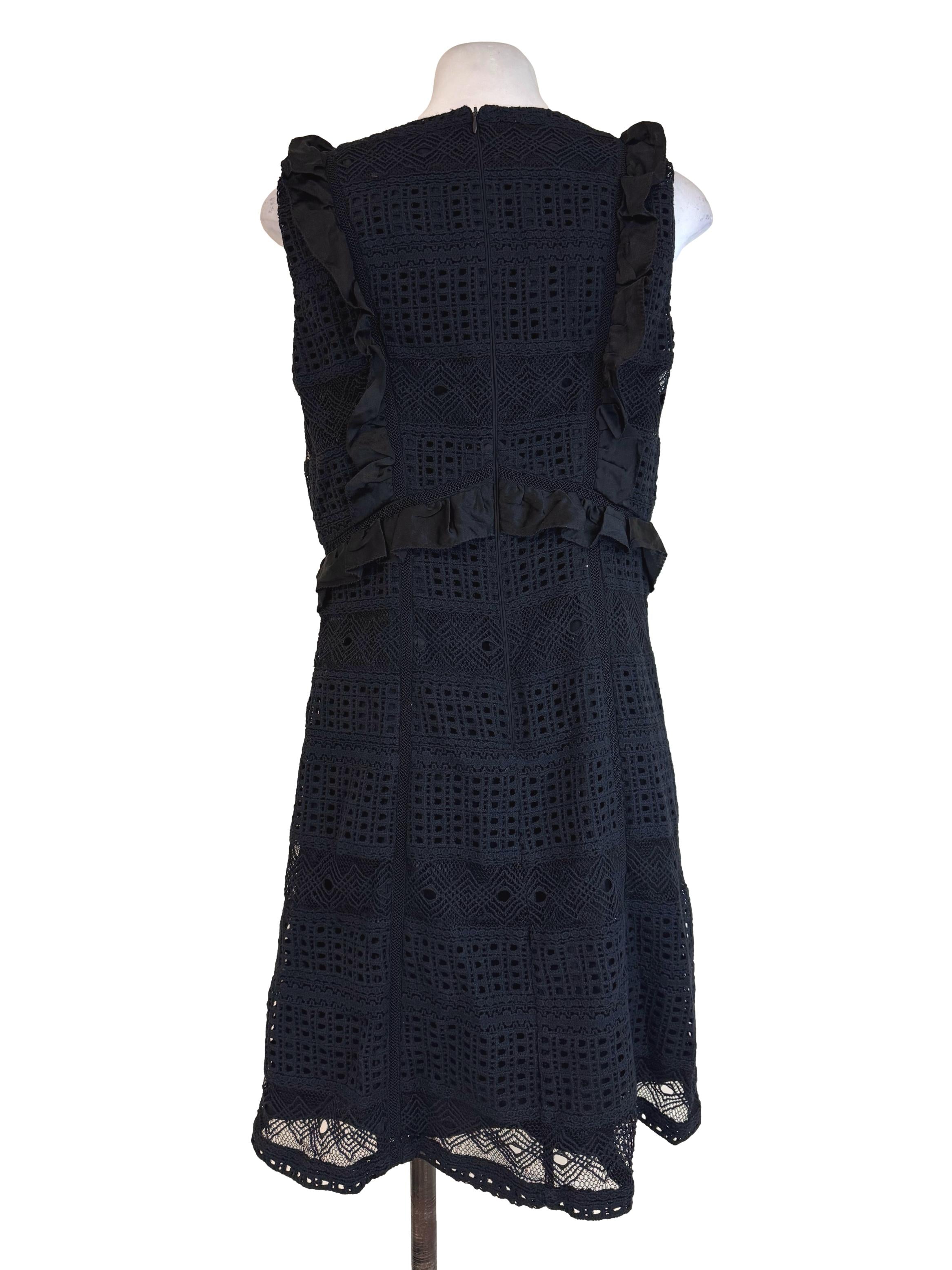 Black Lace Sleeveless Straight Dress