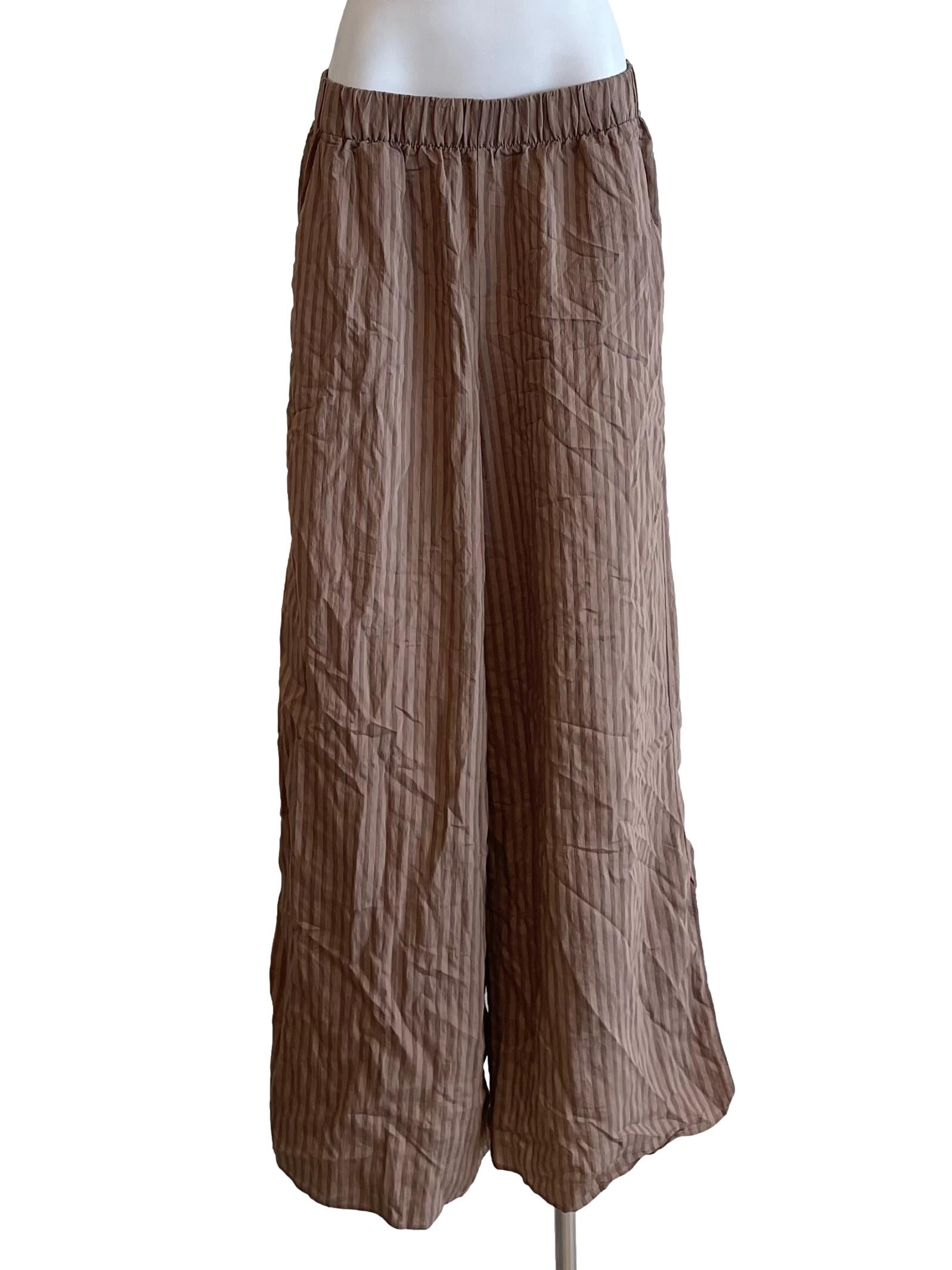 Milk Tawny Stripe Casual Pants