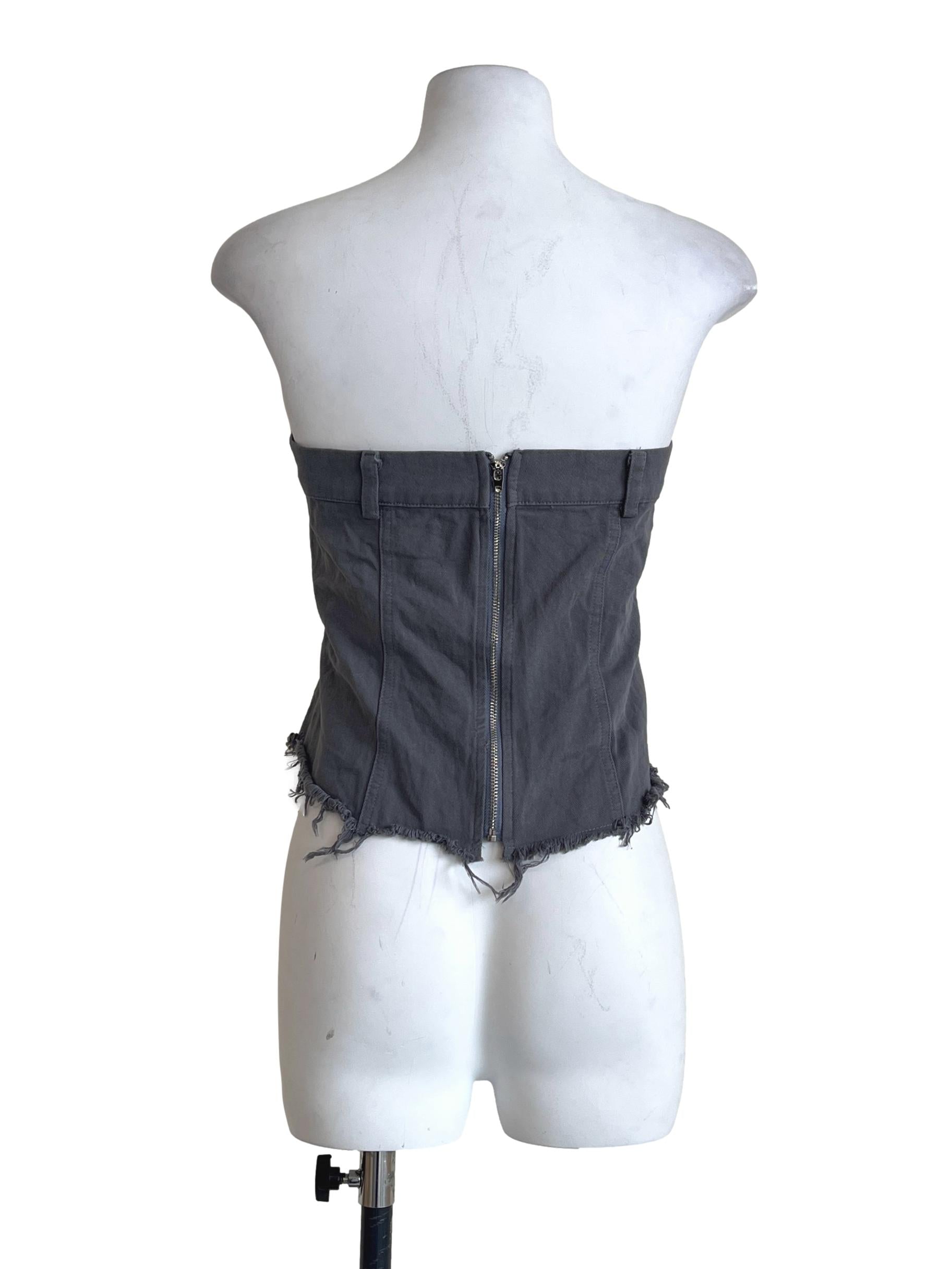 Coin Grey Strapless Sleeveless Top YHF