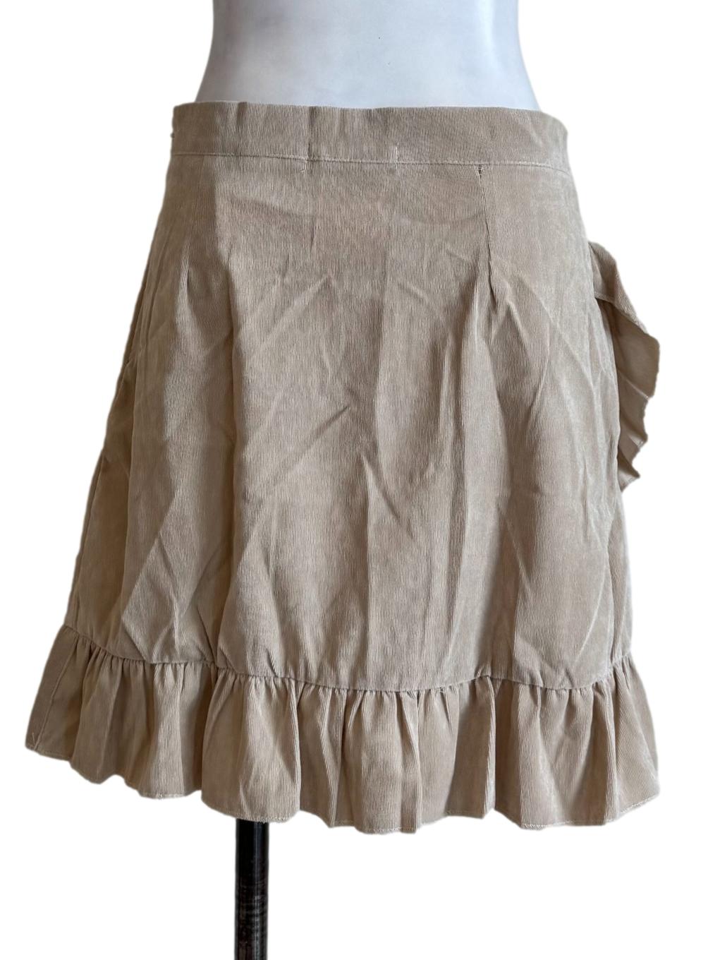 Sand Beige Ruffle Mini Skirt