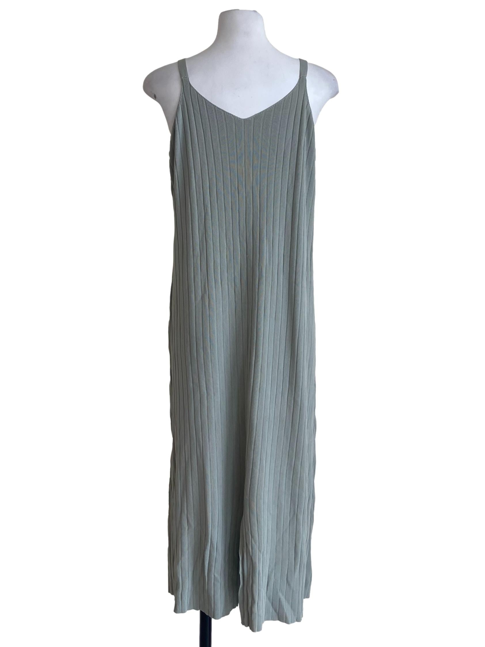 Mint Green Sleeveless Slit Slip Dress