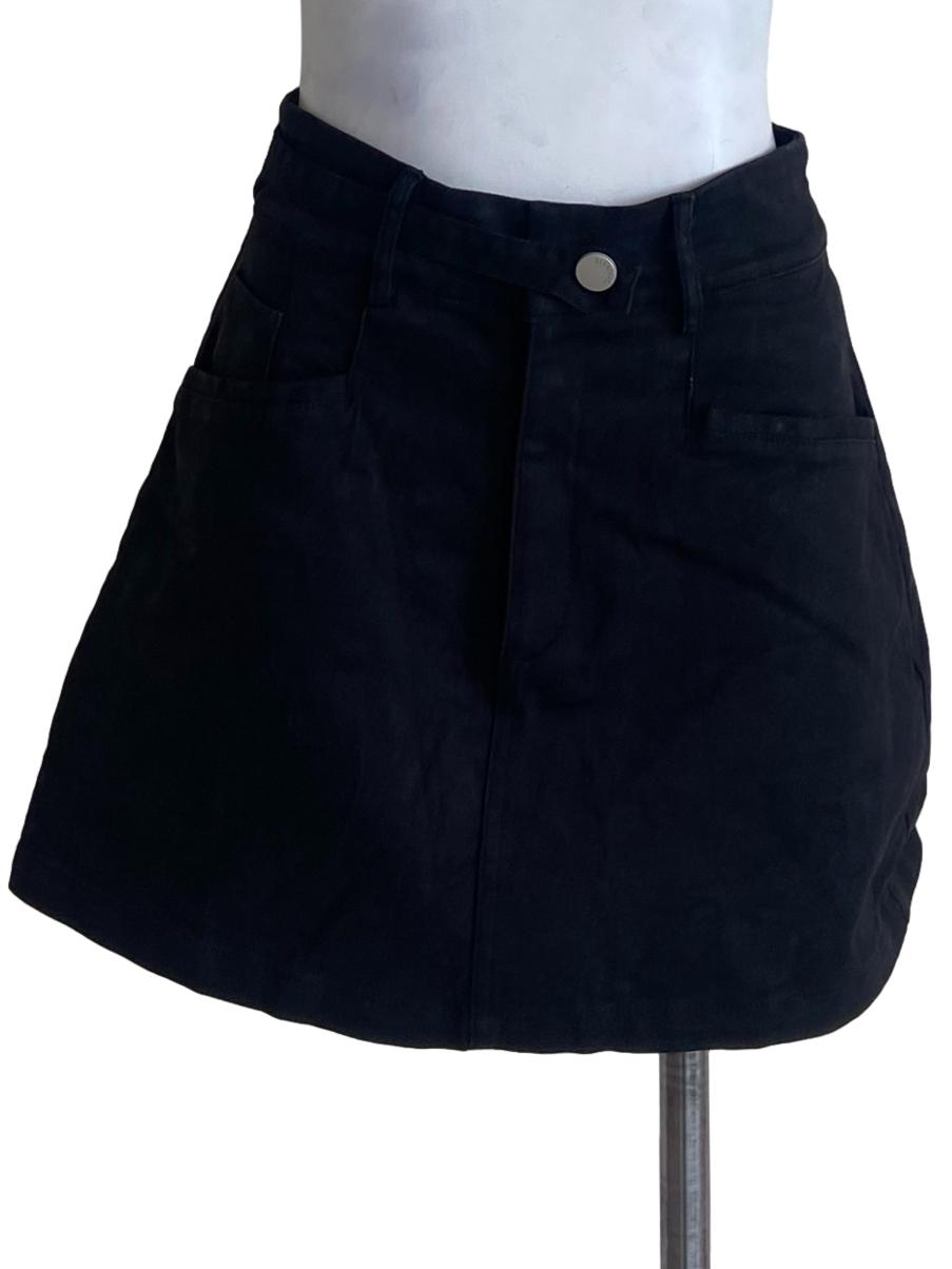 Black Herringbone Mini Skorts