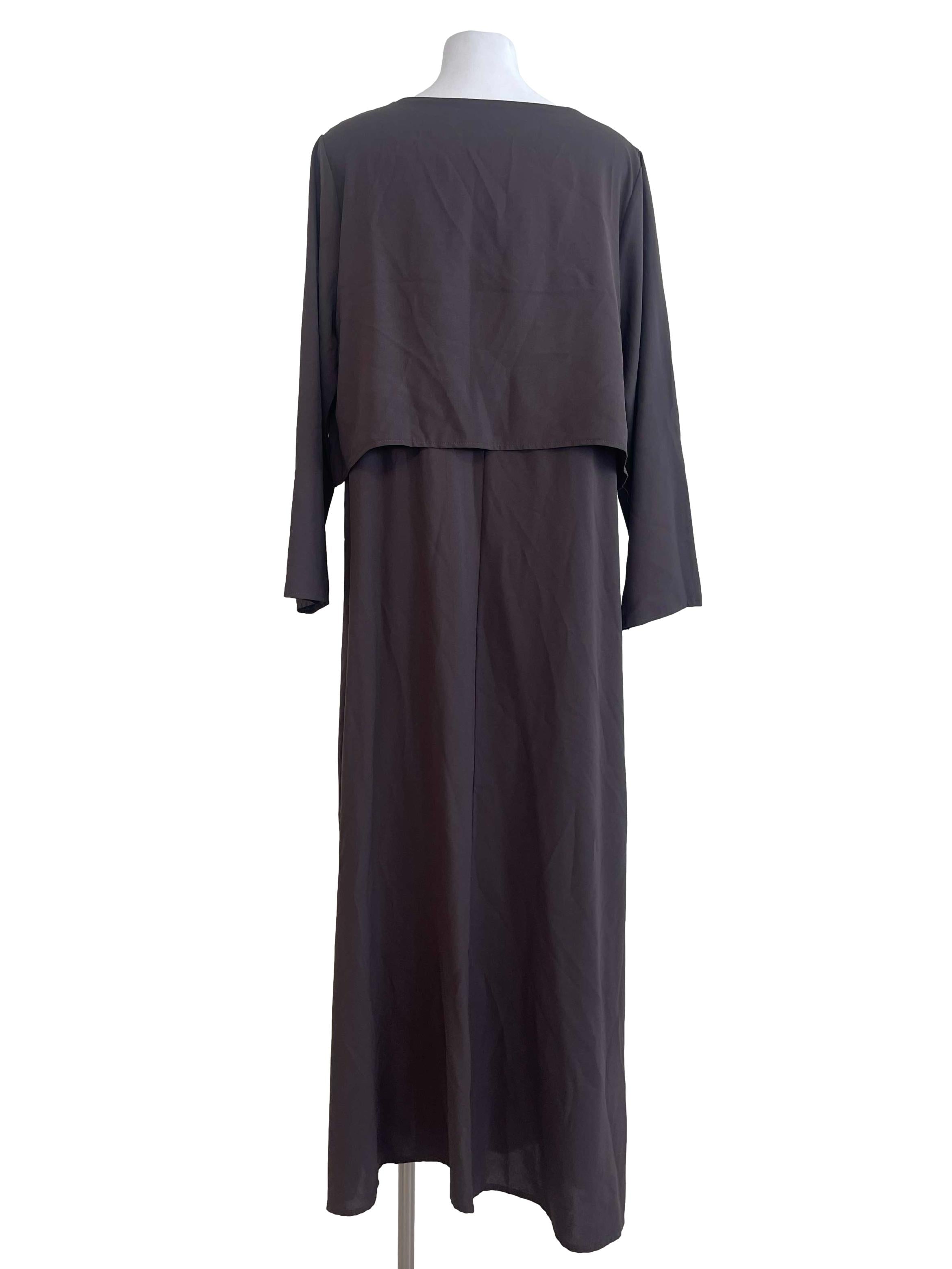 Brunette Brown Drape Dress