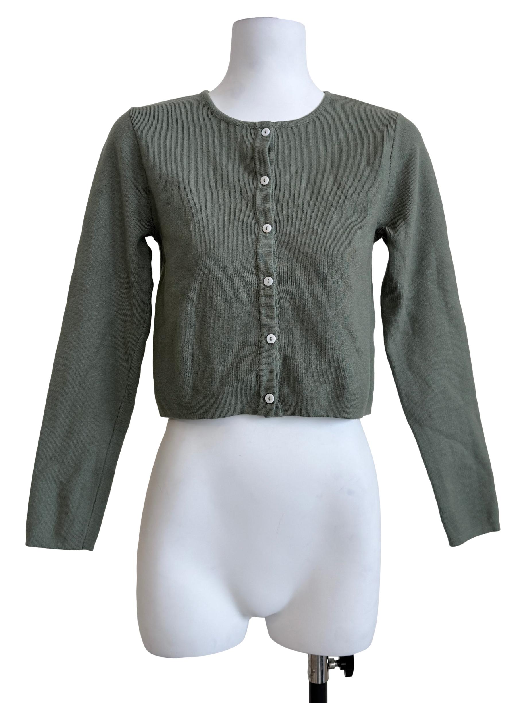 Green Button Knit Cardigan OSN