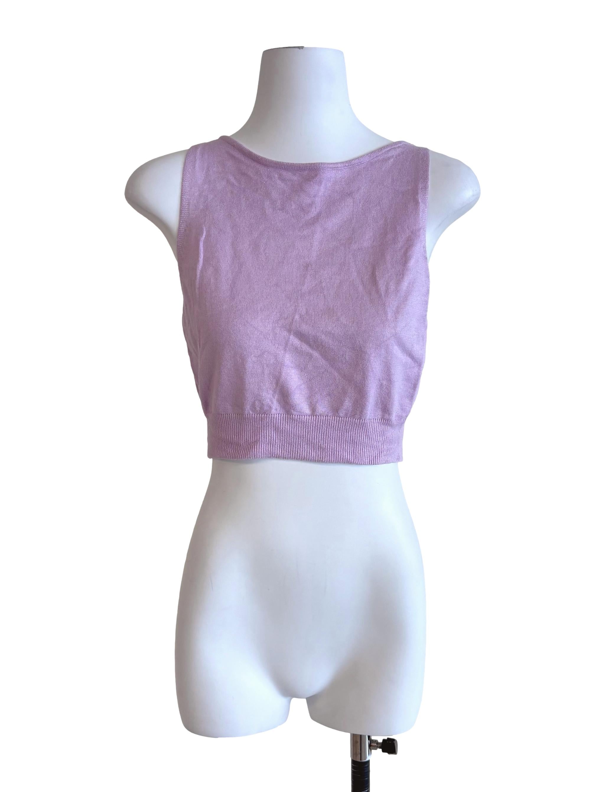Lilac Purple Knit Crop Top TEM