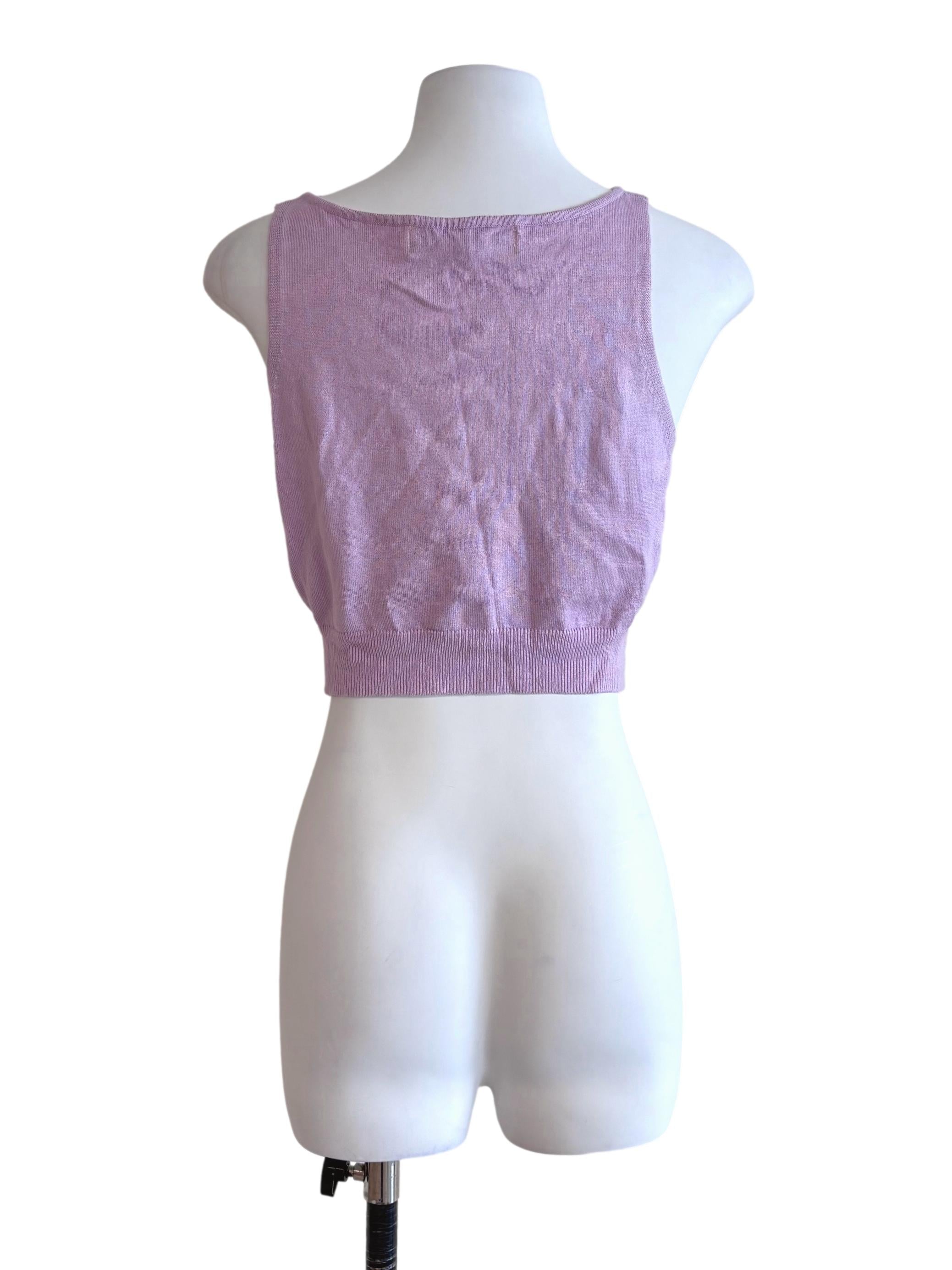 Lilac Purple Knit Crop Top TEM