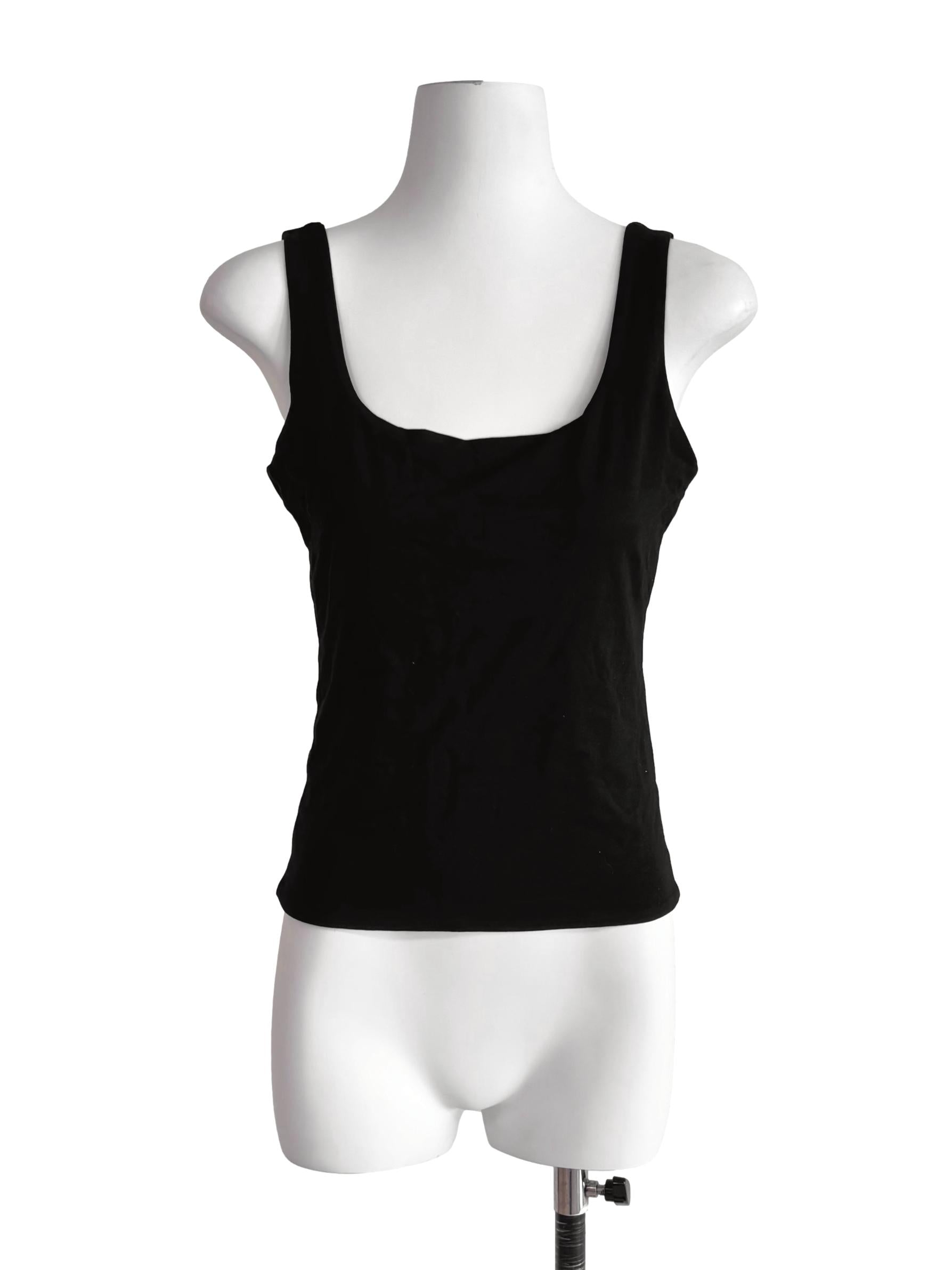 Black Scoop Back Tank Top LB