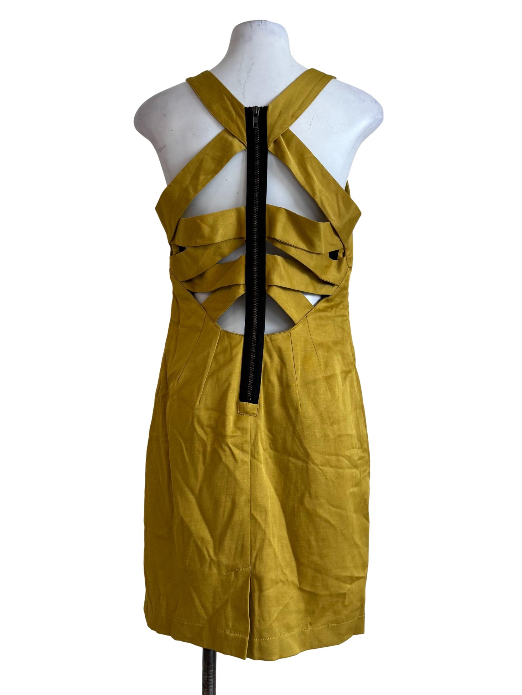 Gold V Neck Dress